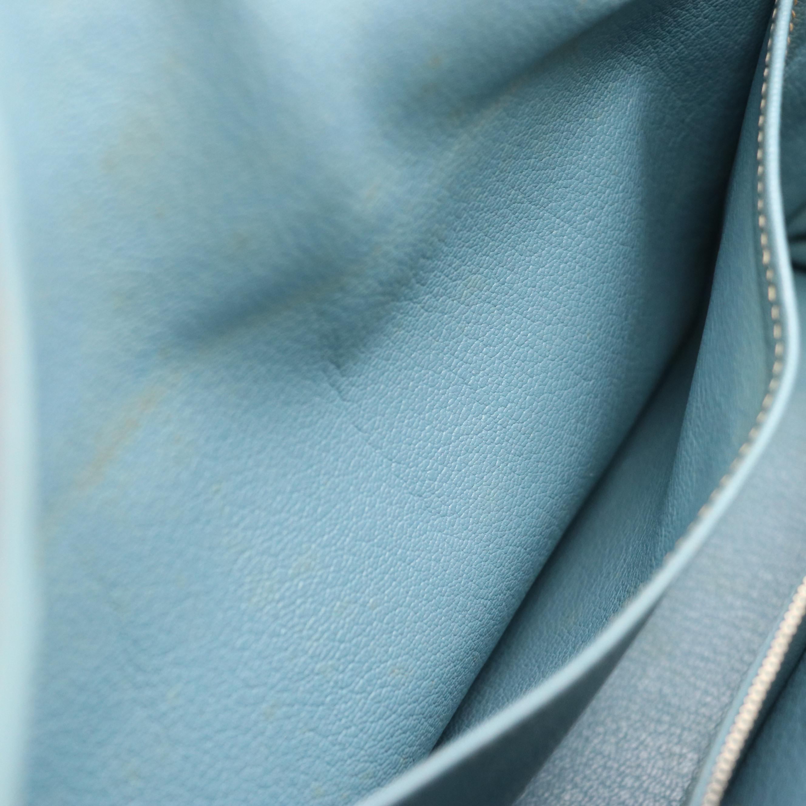 Hermès Birkin 35 Satchel in Blue Clemence Leather