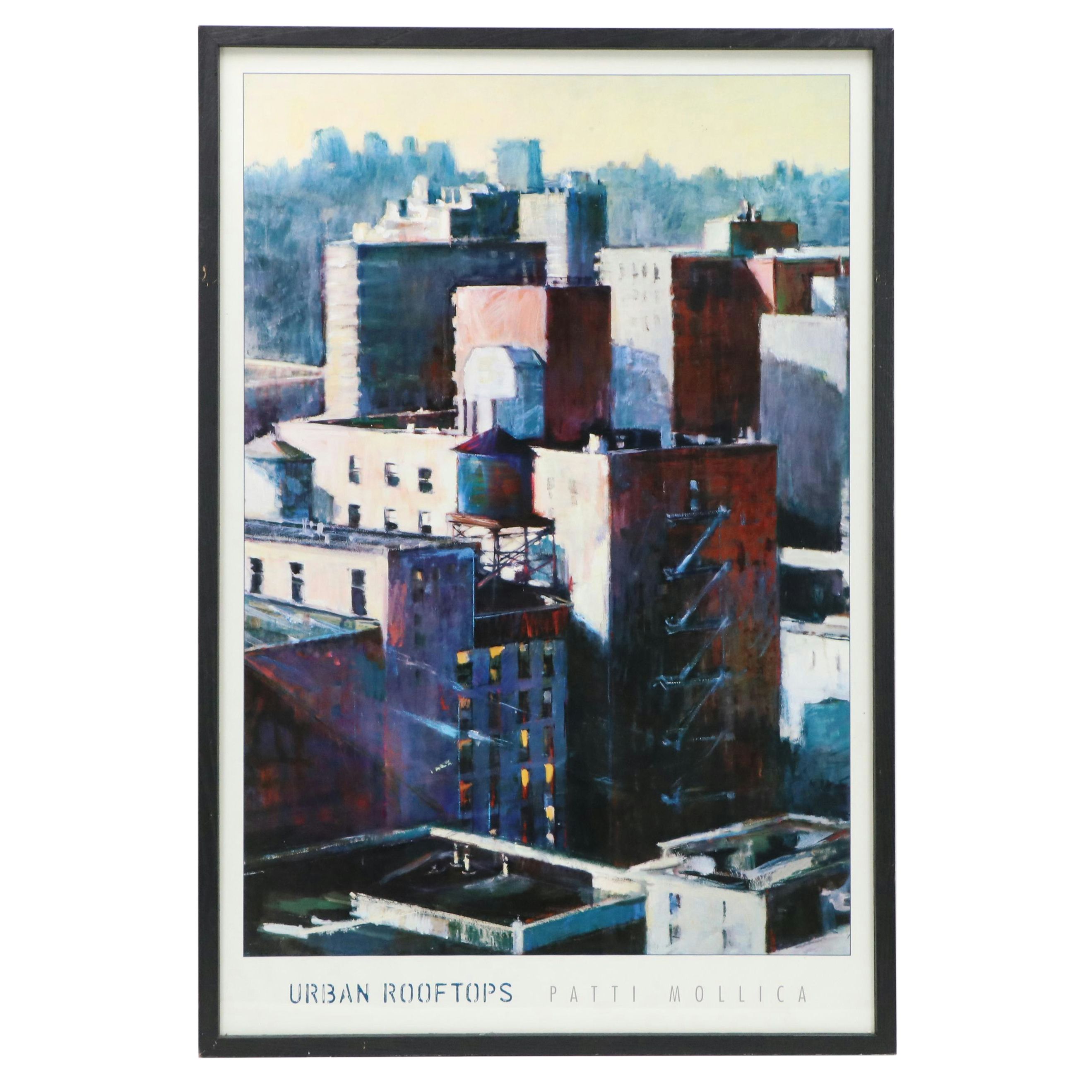 Offset Lithograph Poster After Patti Mollica "Urban Rooftops"