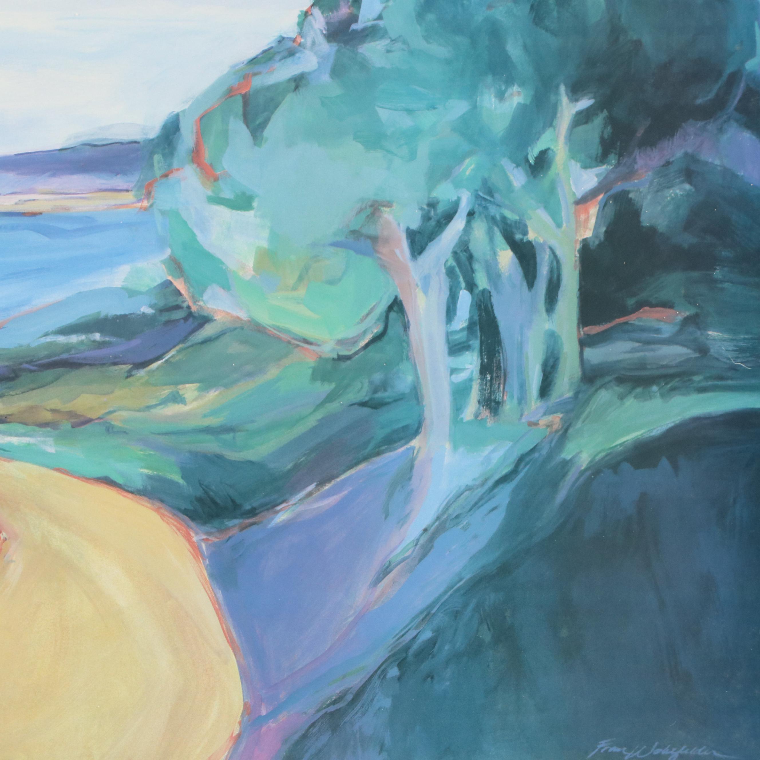 Offset Lithograph Poster After Fran Wohlfelder Coastal Landscape, 1990