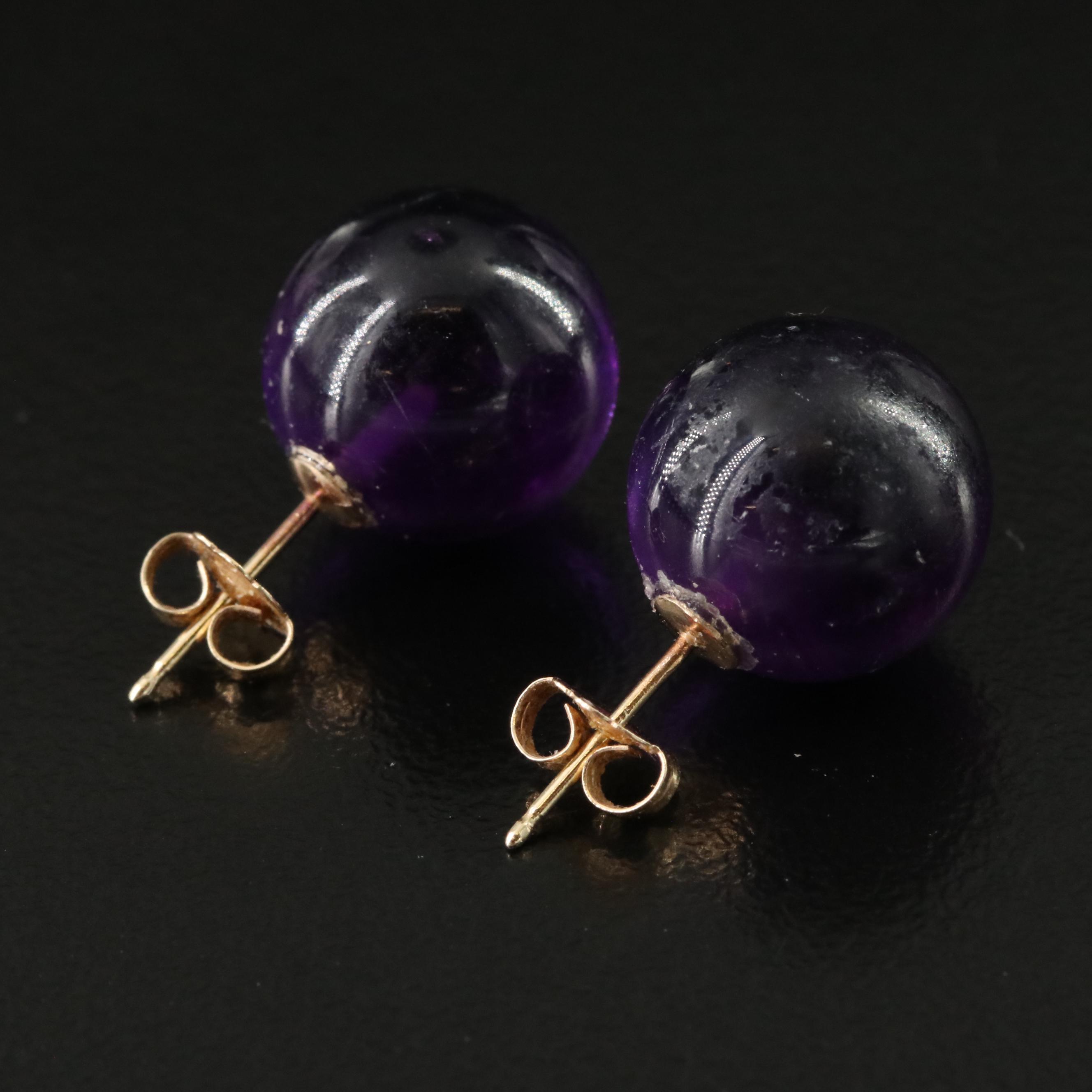 Amethyst Necklace with 14K Clasp and Earrings