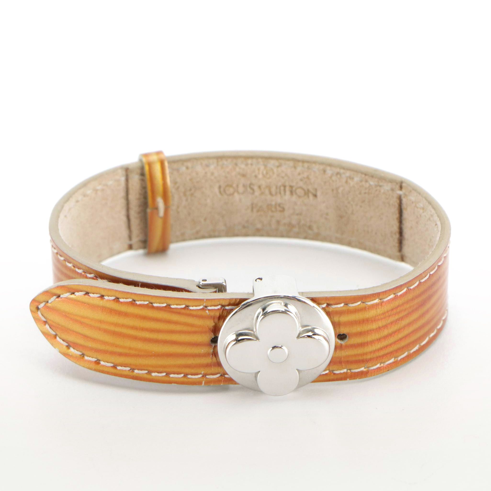 Louis Vuitton Good Luck Flower Bracelet in Cyber Epi Leather