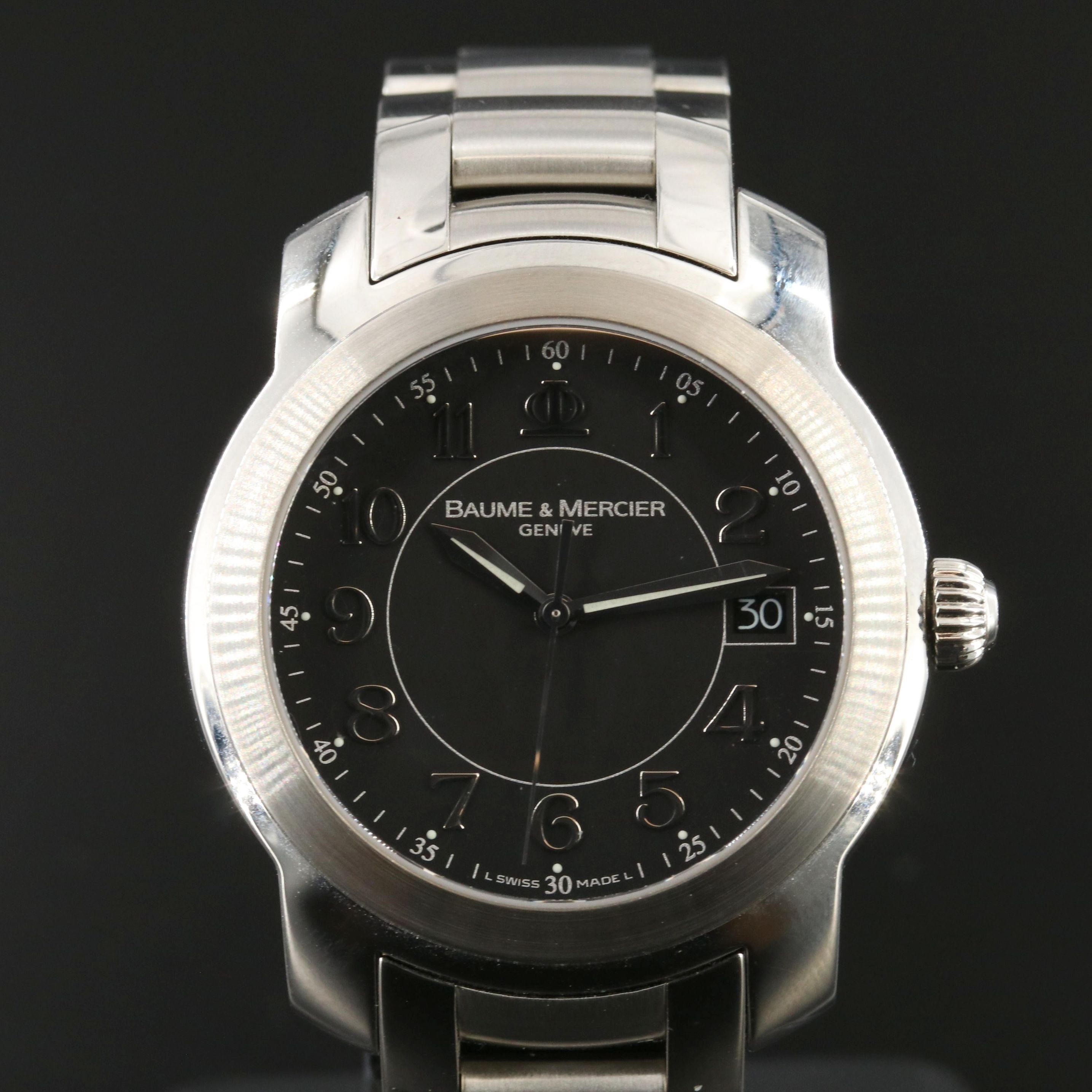 Baume & Mercier Capeland Steel Black Quartz Watch