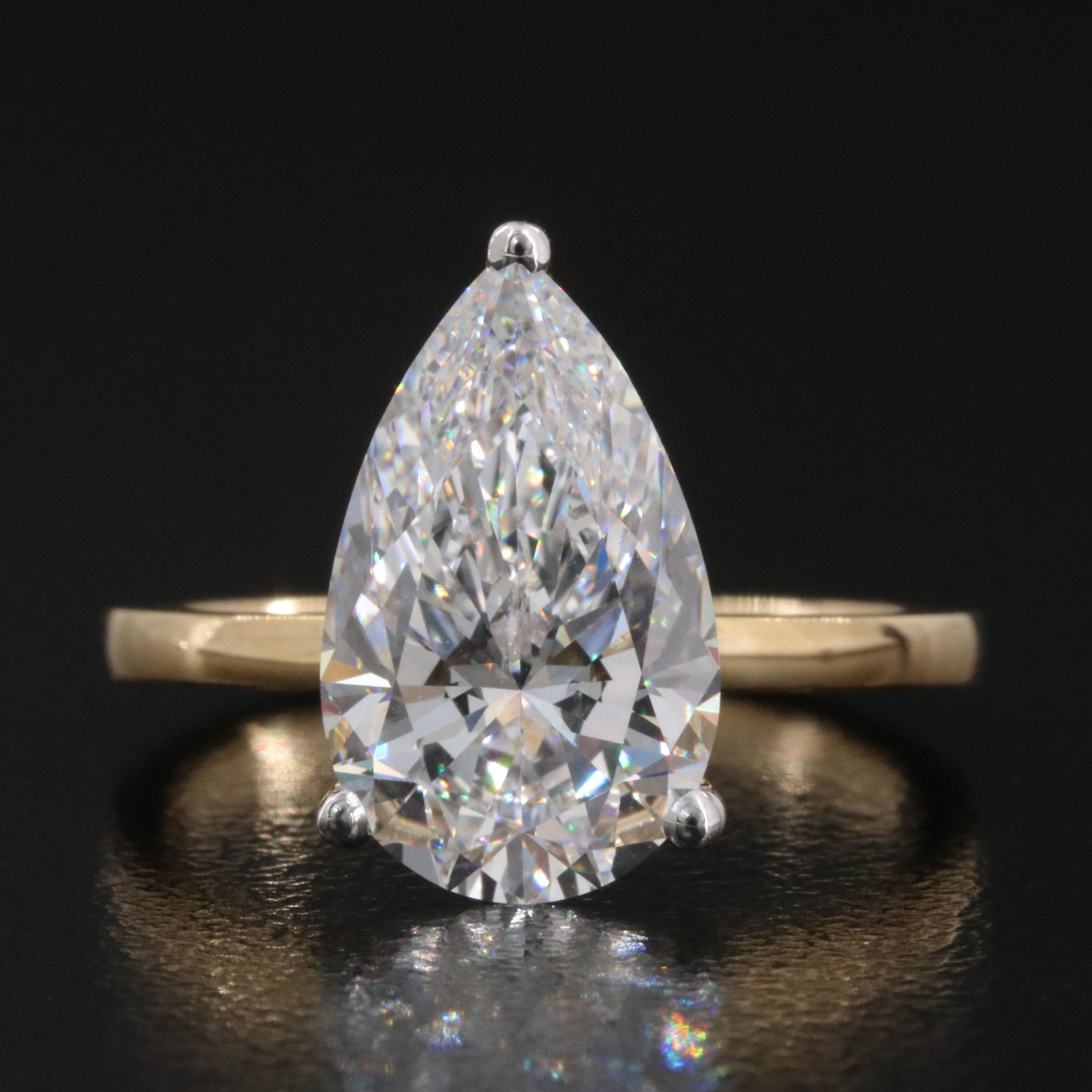 18K 3.52 CT Lab Grown Diamond Solitaire Ring with IGI Report