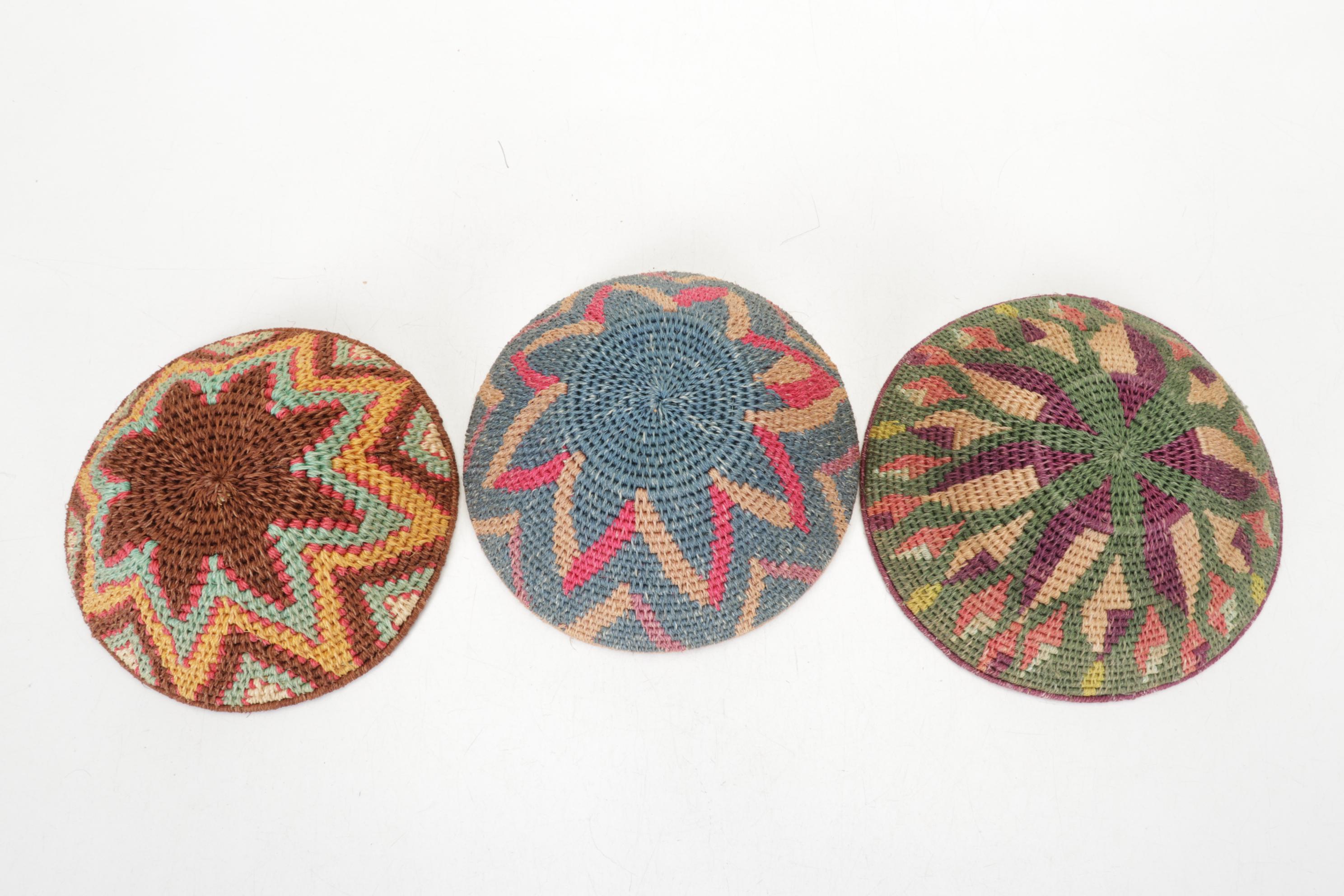 African Nubian, Swazi & Other Woven Baskets and Bamboo Trivet