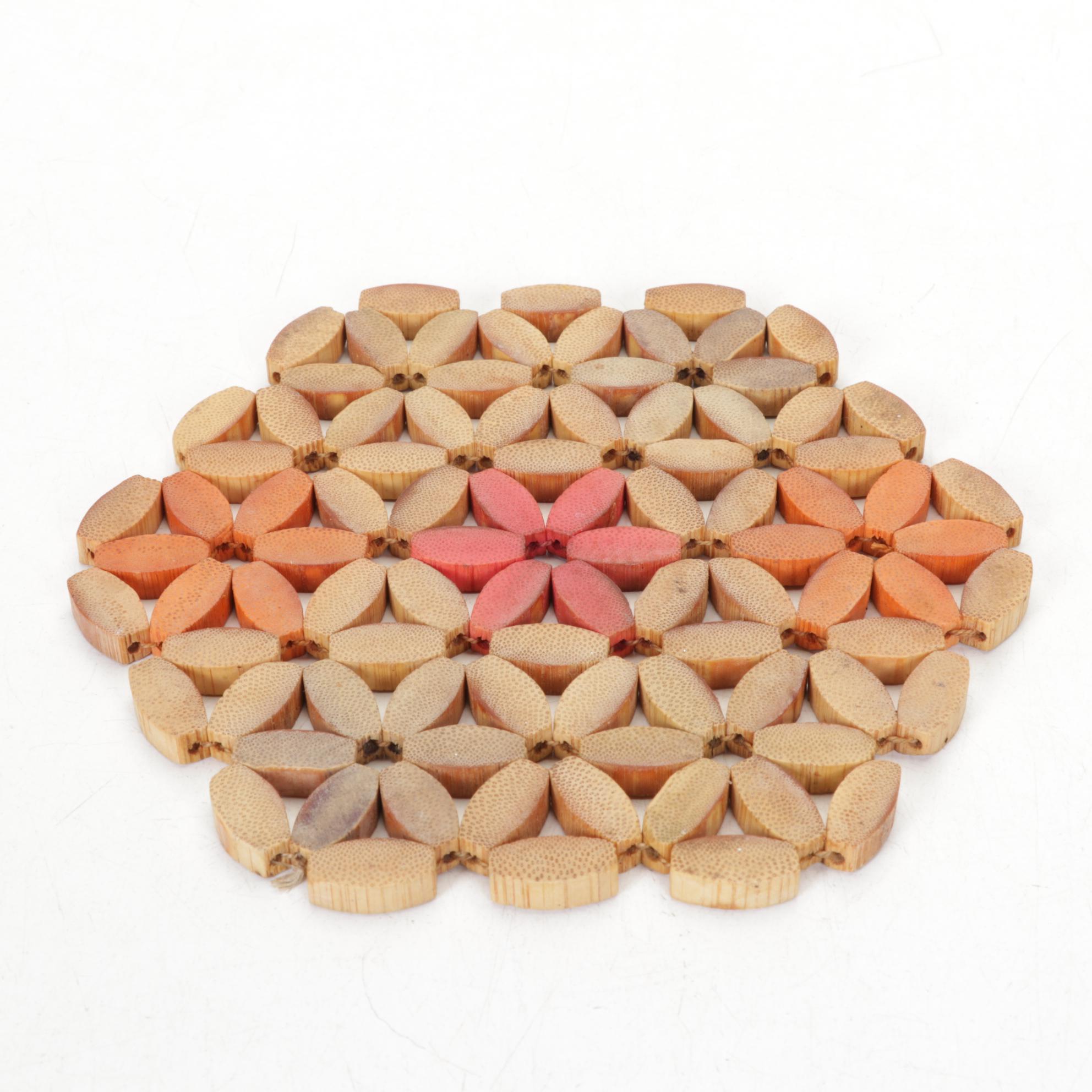 African Nubian, Swazi & Other Woven Baskets and Bamboo Trivet