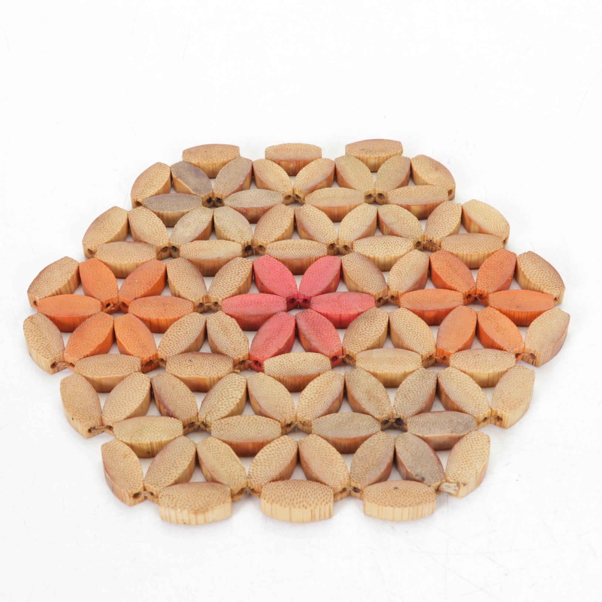 African Nubian, Swazi & Other Woven Baskets and Bamboo Trivet