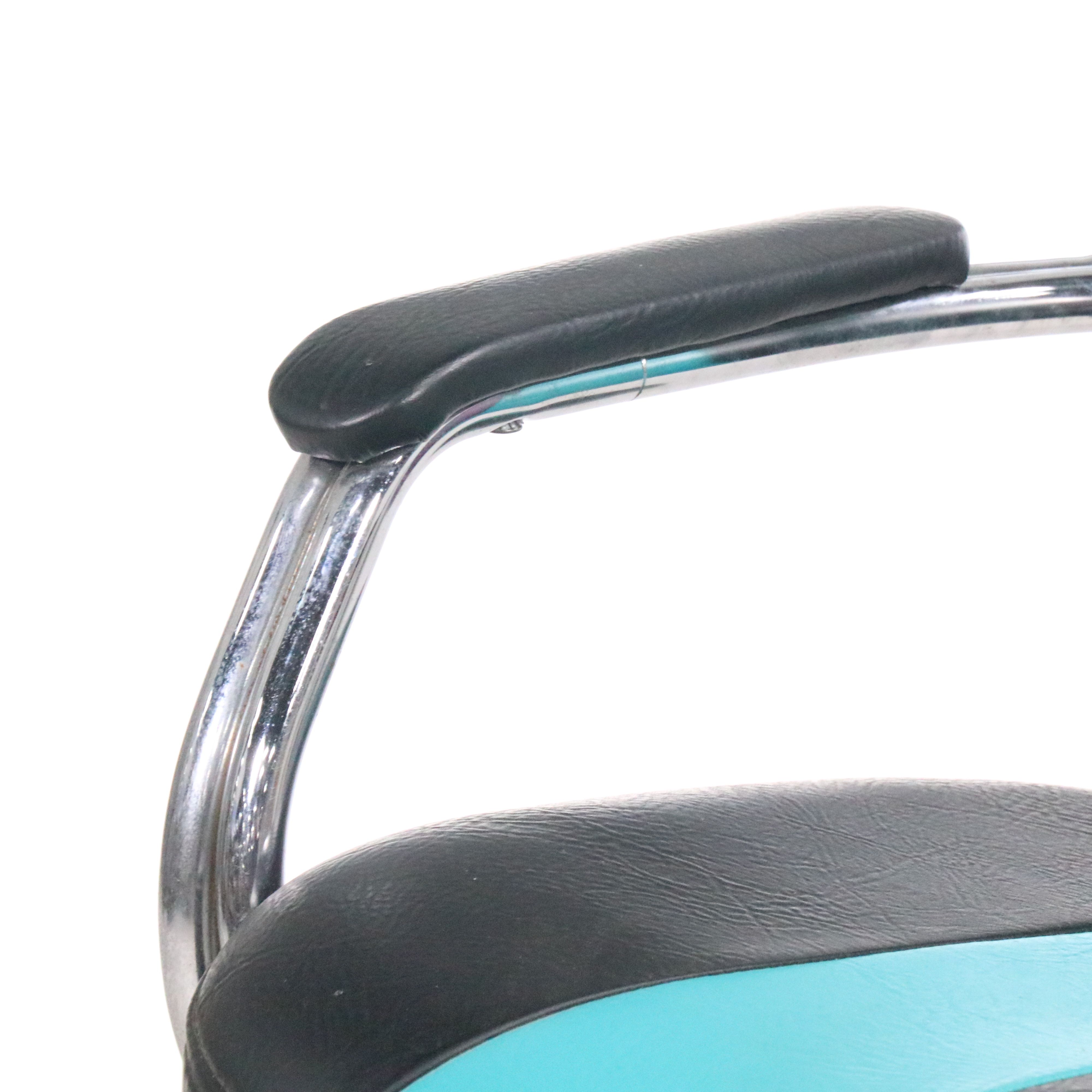 Belvedere Company Faux Leather Upholstered Hydraulic Barber's Chair, Late 20th C