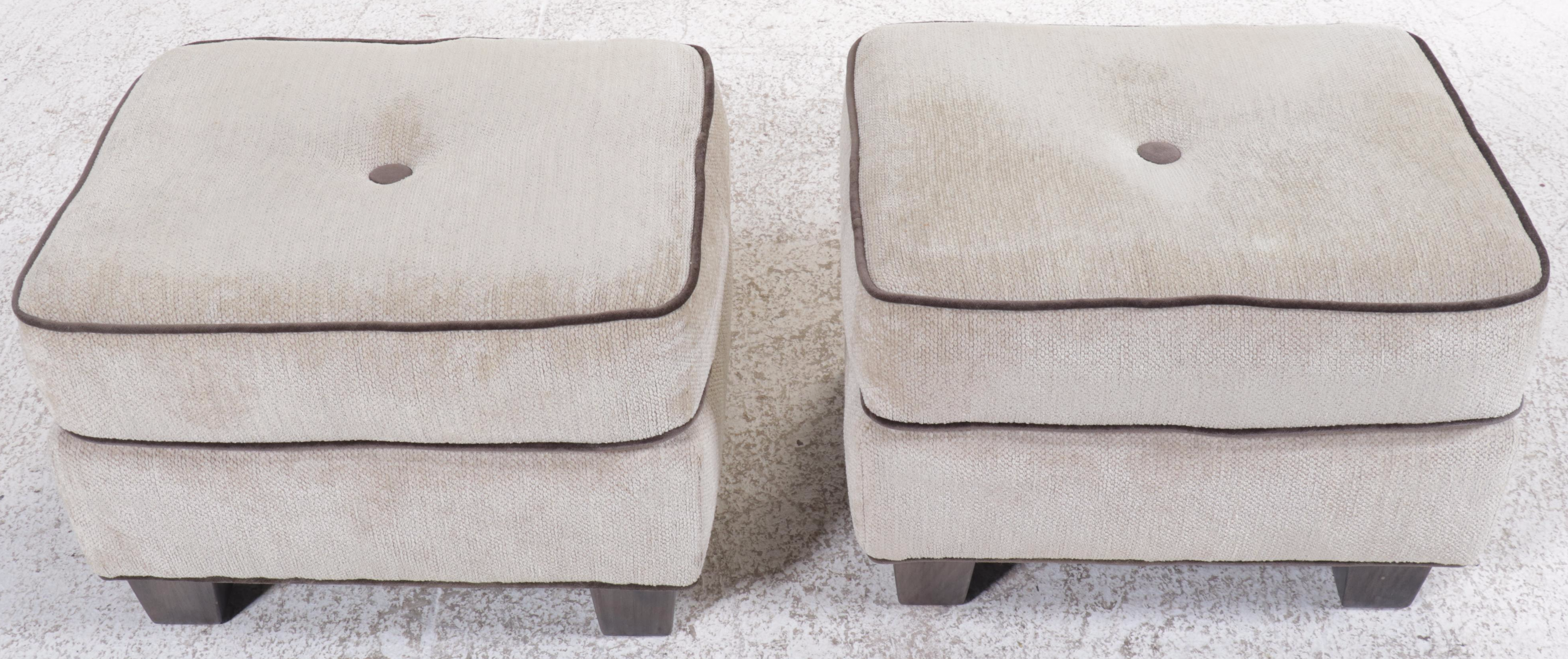 Pair of Contemporary Upholstered Ottomans