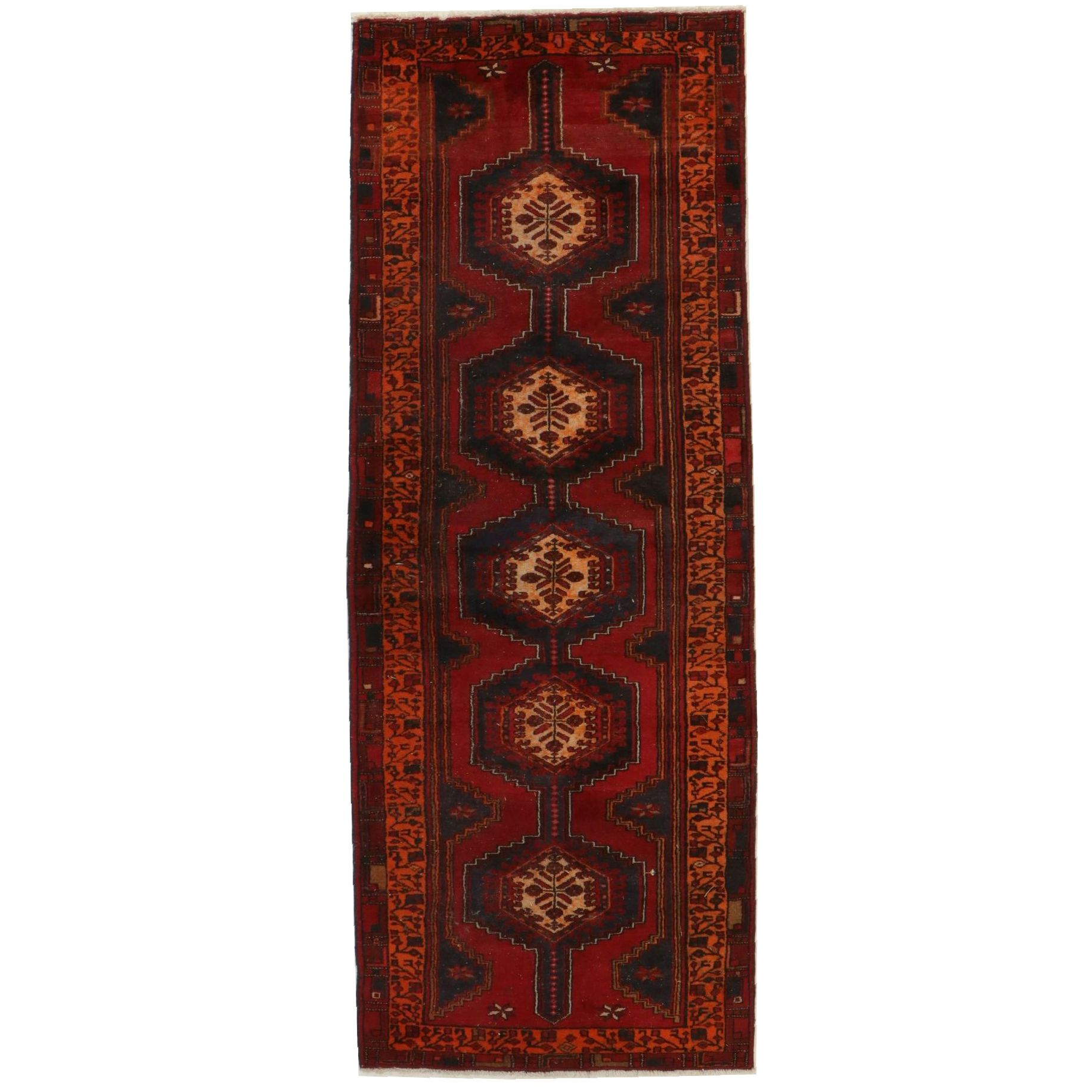 3'9 x 9'11 Hand-Knotted Persian Hamadan Long Rug