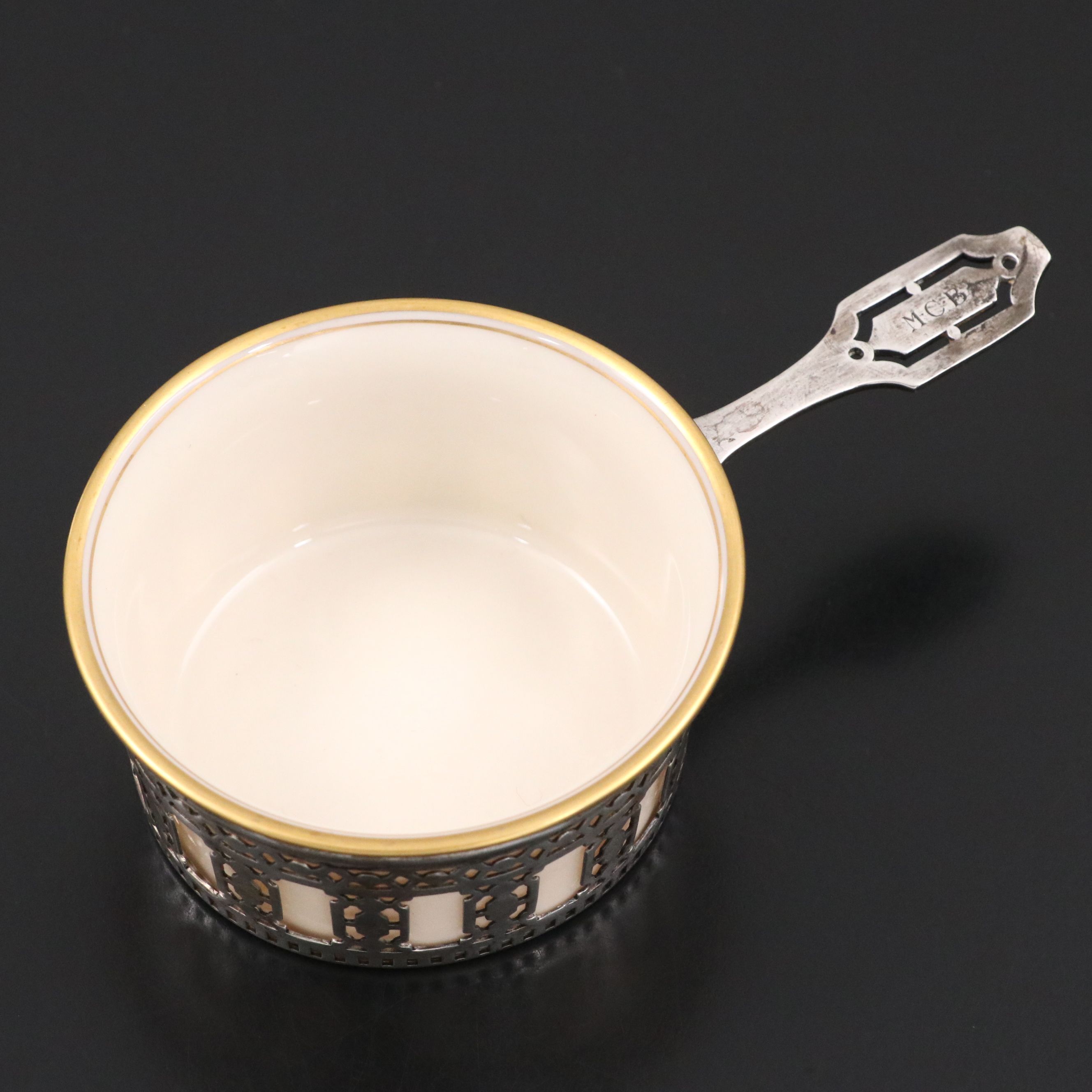 Tiffany & Co. Sterling Silver Ramekin Holder with Lenox Porcelain Ramekin