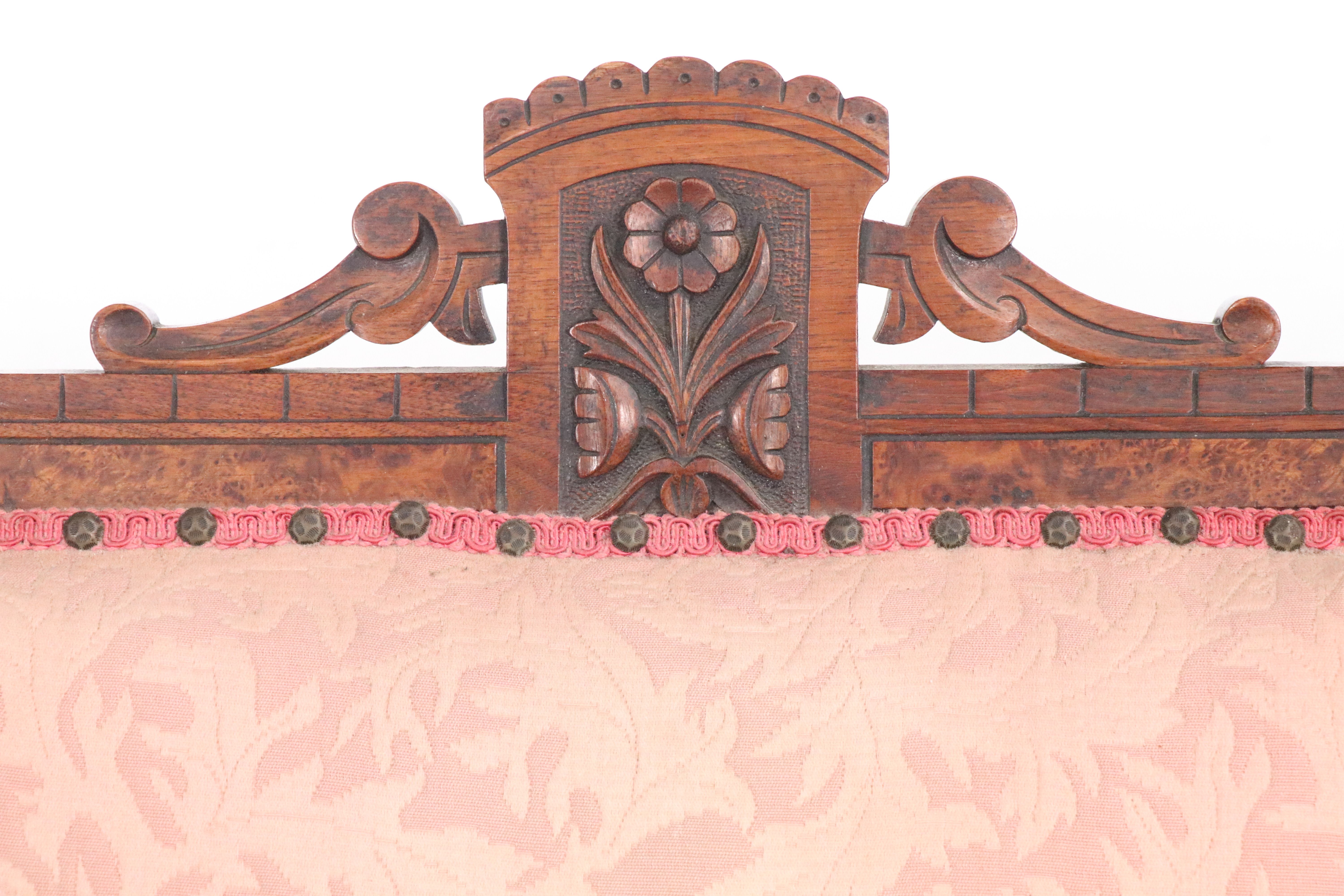 Victorian Eastlake Style Walnut Spring Rocker, Late 19th Century