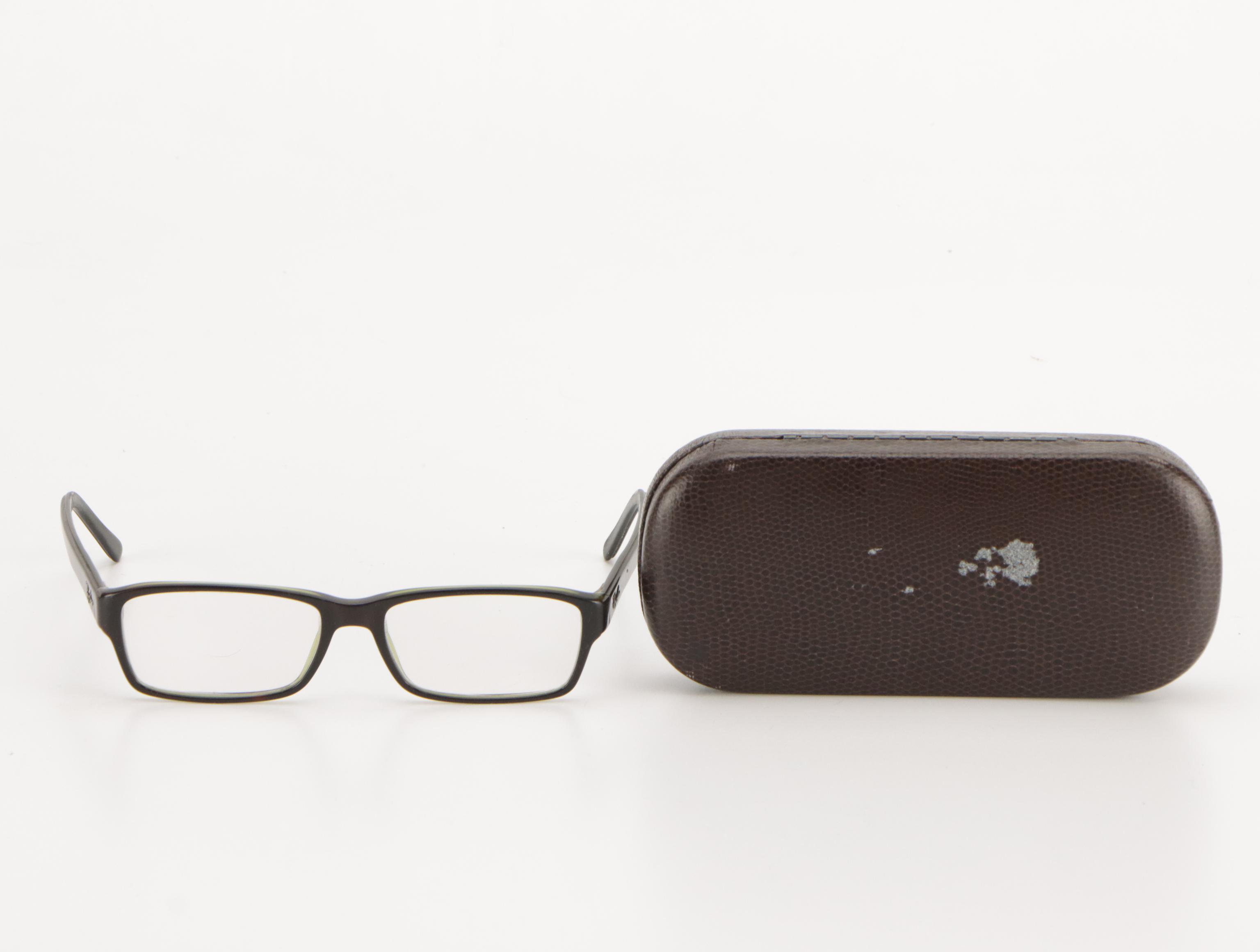 Ray-Ban Rectangular and Ralph Lauren Square Prescription Glasses With Cases