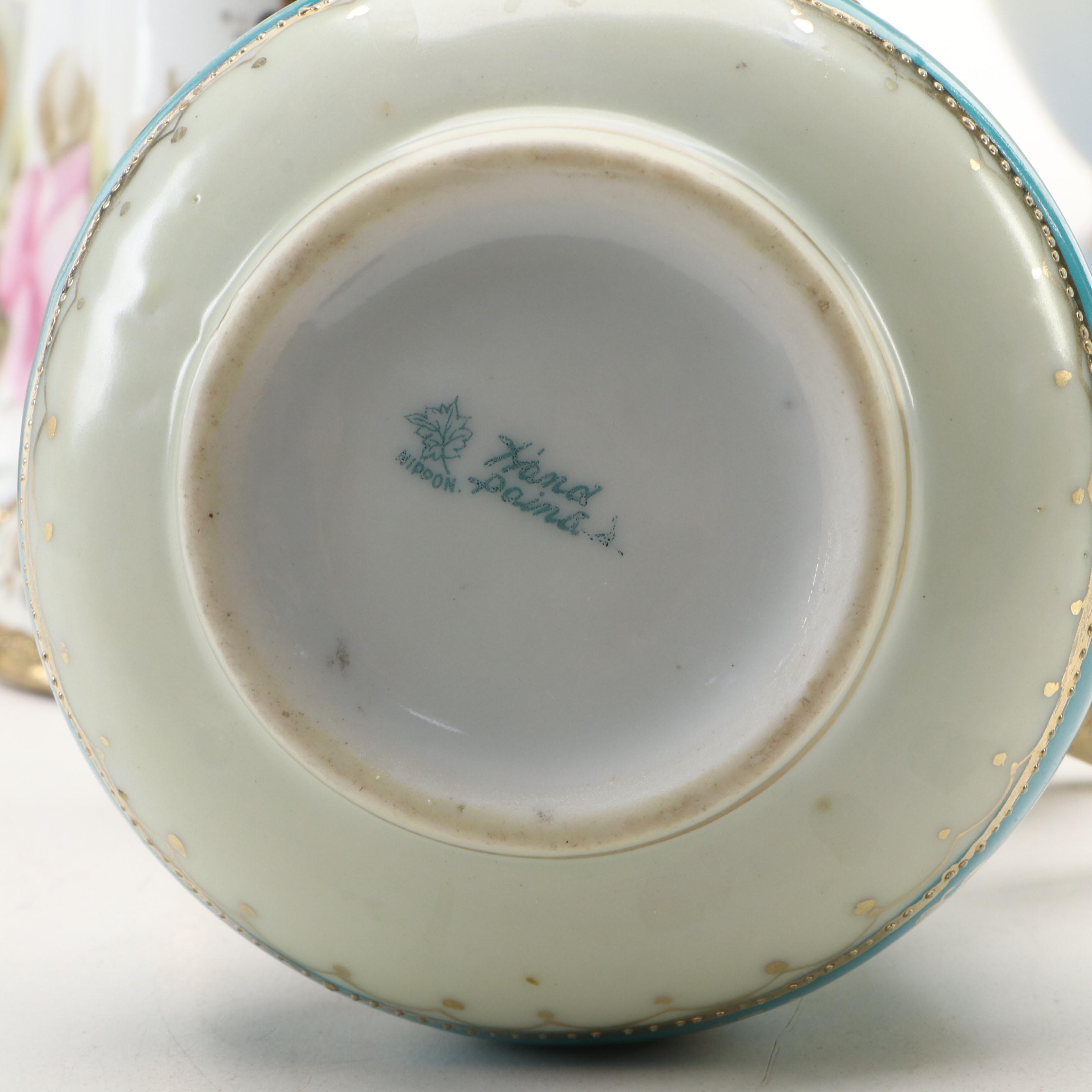 Nippon and Royal Austria Porcelain Teapots with Other Porcelain Teaware