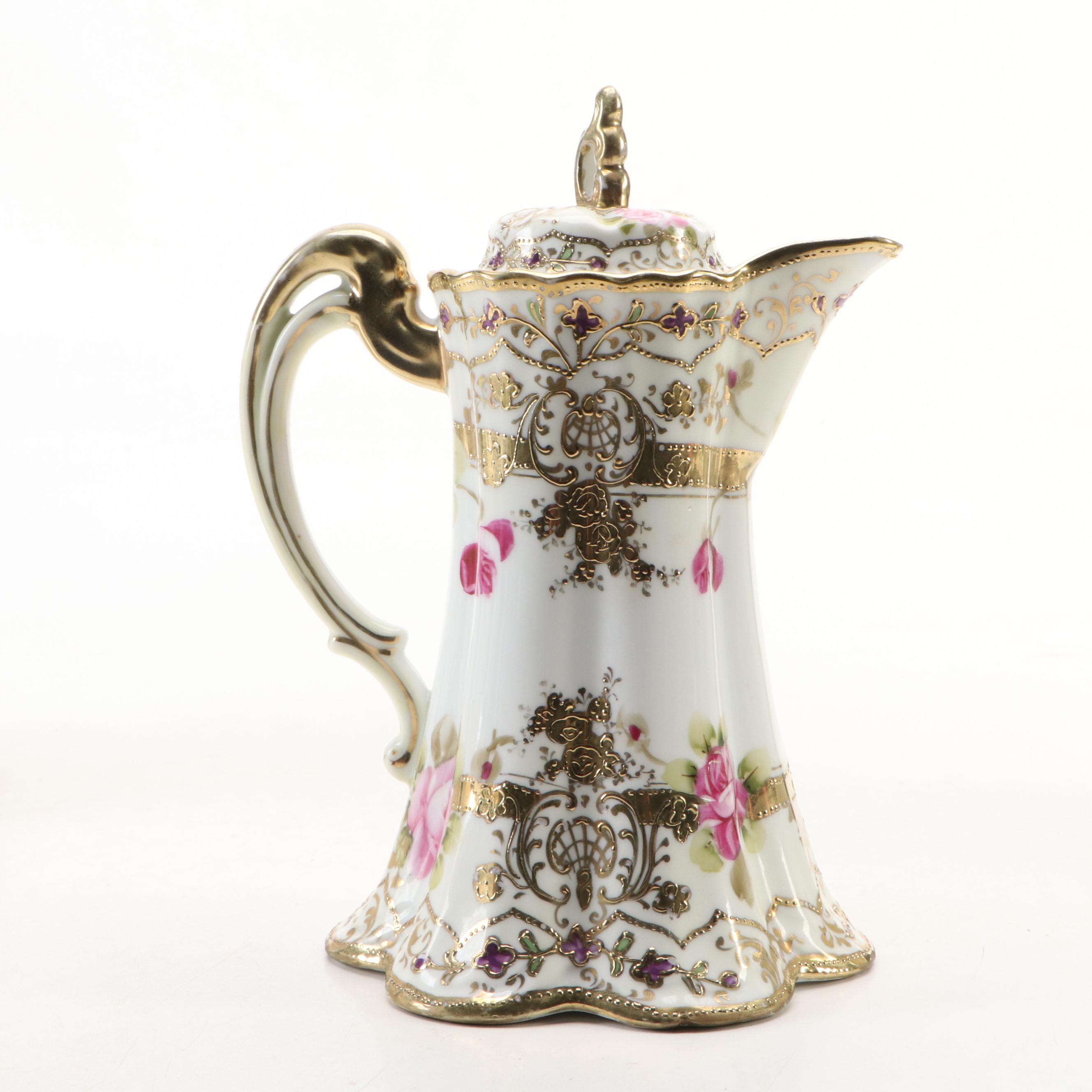 Nippon and Royal Austria Porcelain Teapots with Other Porcelain Teaware