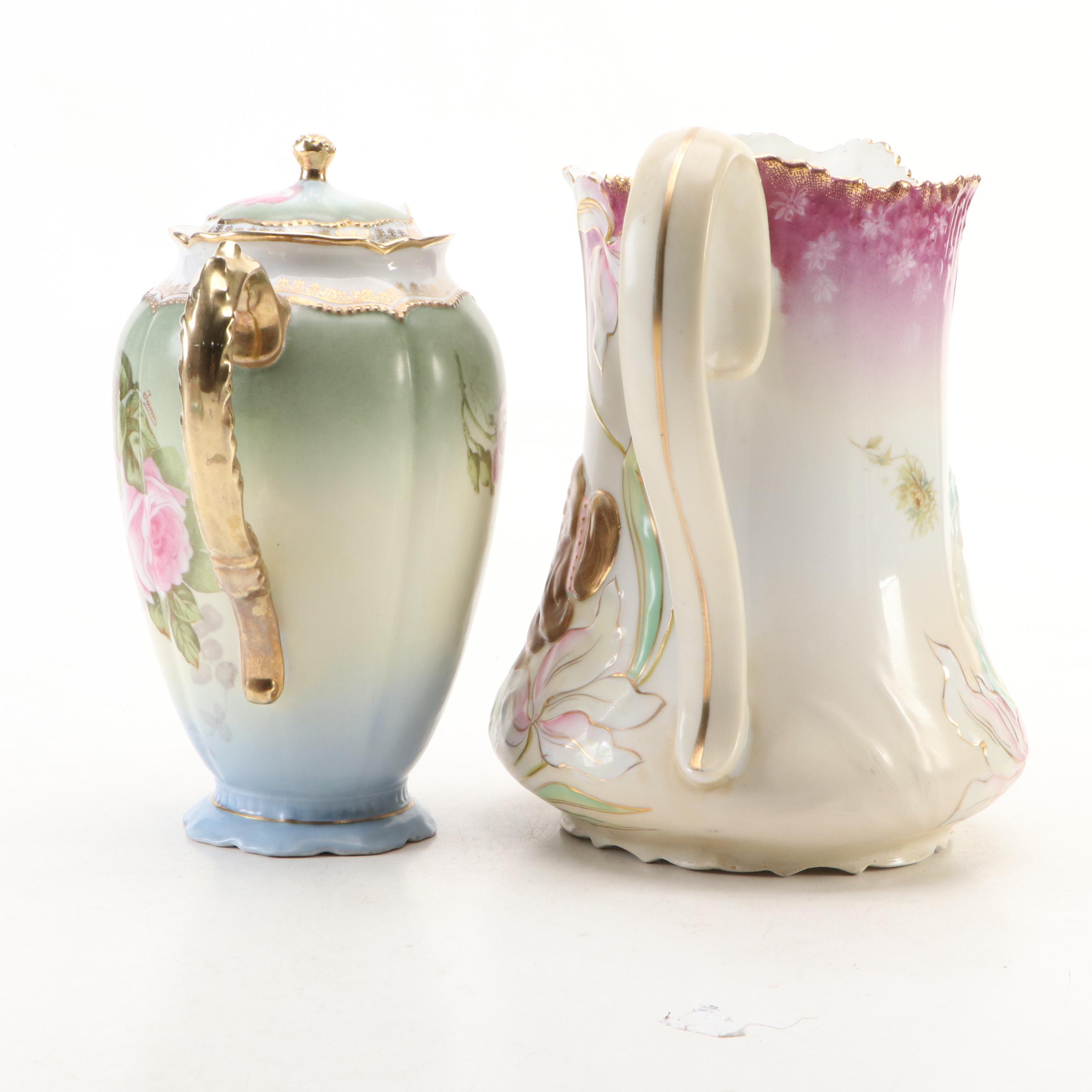 Nippon and Royal Austria Porcelain Teapots with Other Porcelain Teaware