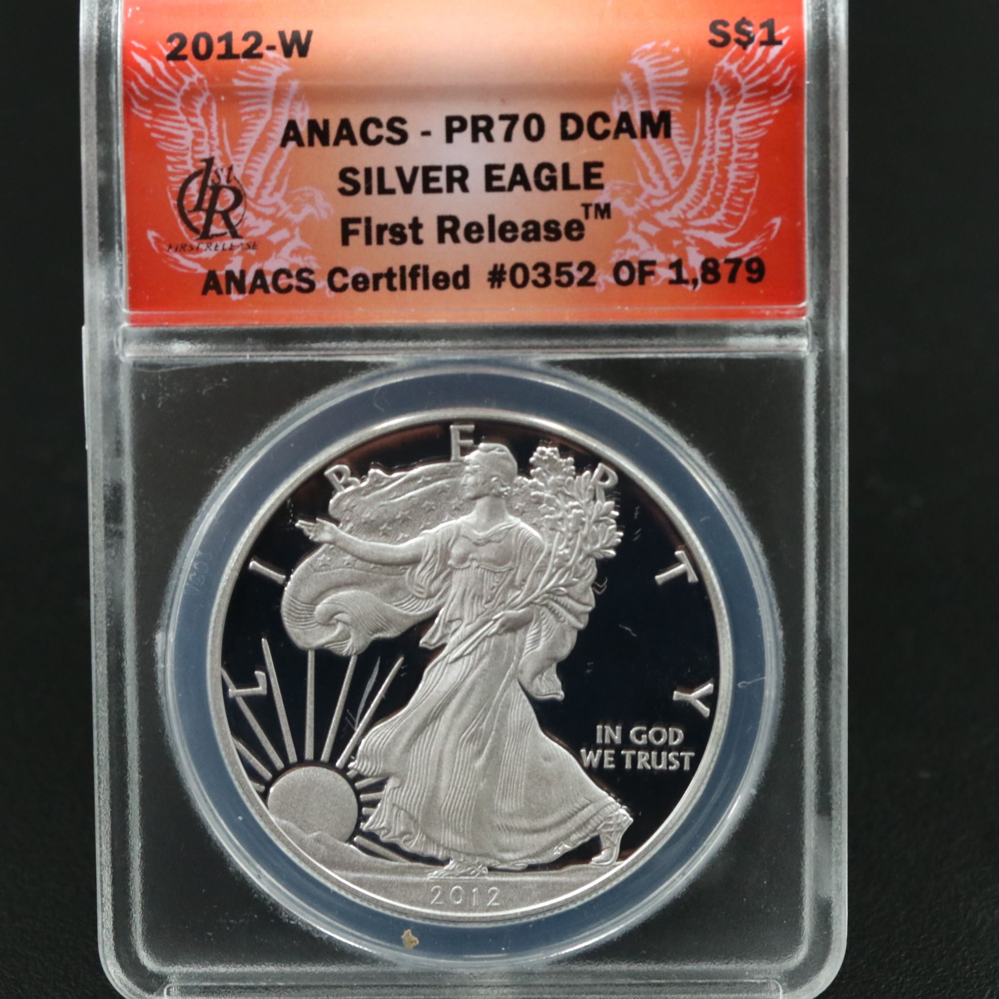 ANACS PR70 DCAM First Release 2012-W $1 U.S. Silver Eagle Proof Coin