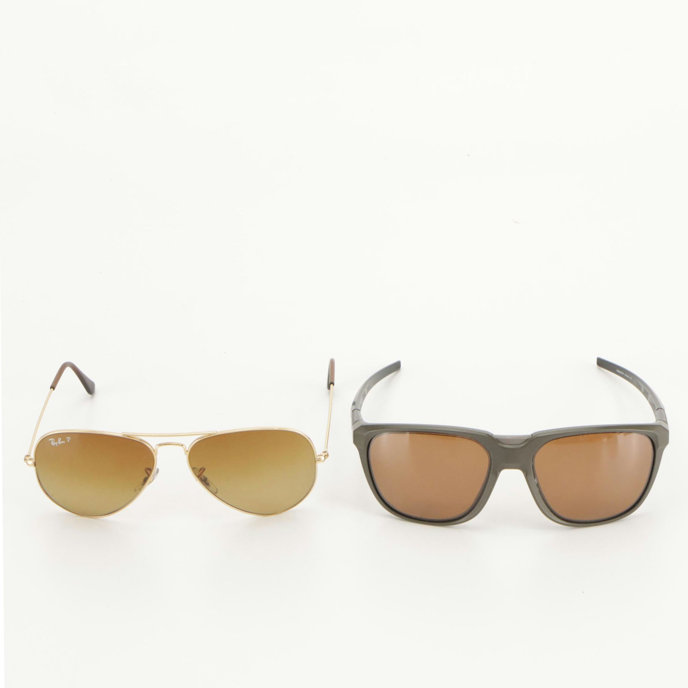 Ray-Ban Aviator and Oakley Square Prescription Sunglasses, With Cases
