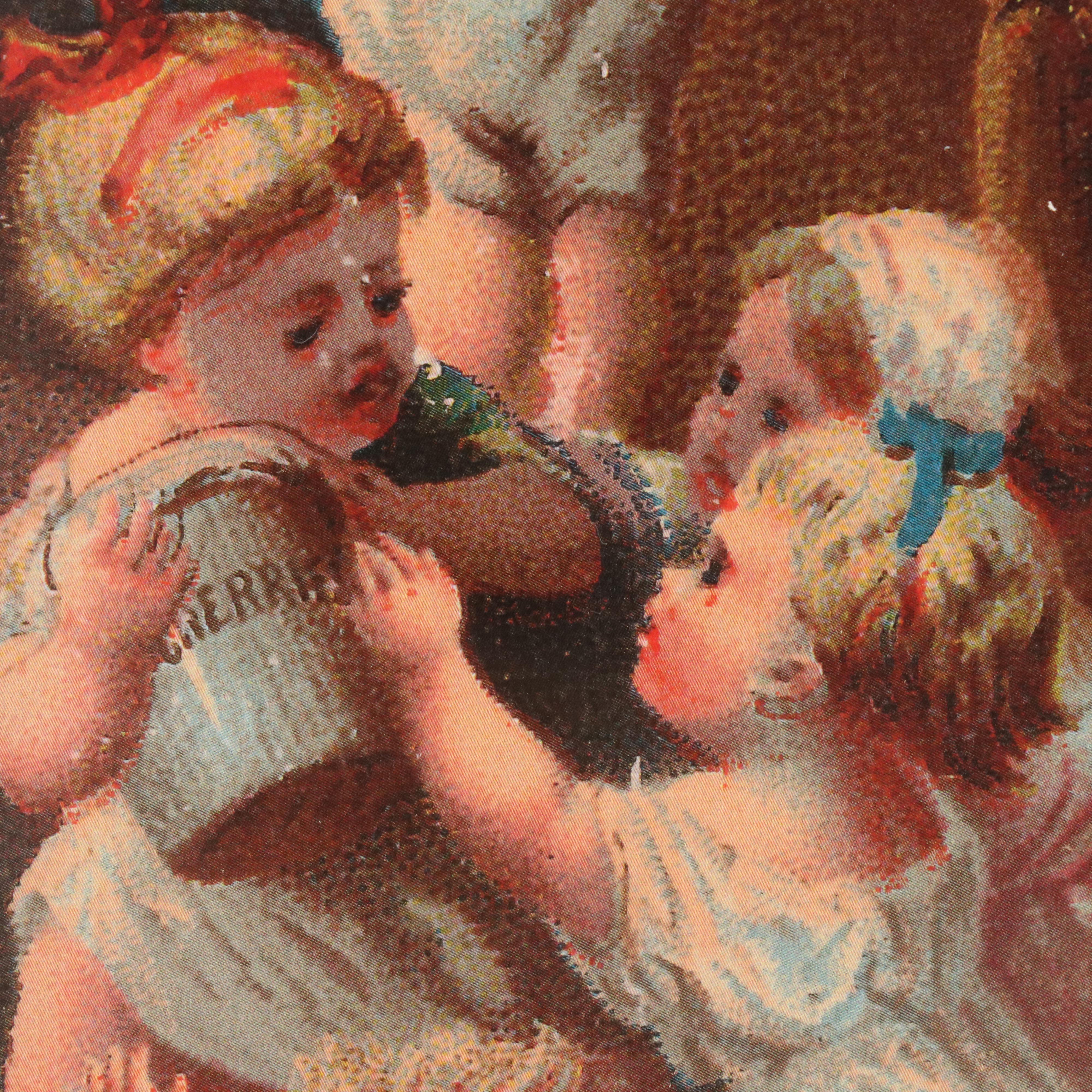 Gibson Offset Lithograph Puzzle "Gay Autumn Play" and Other Print, 1929