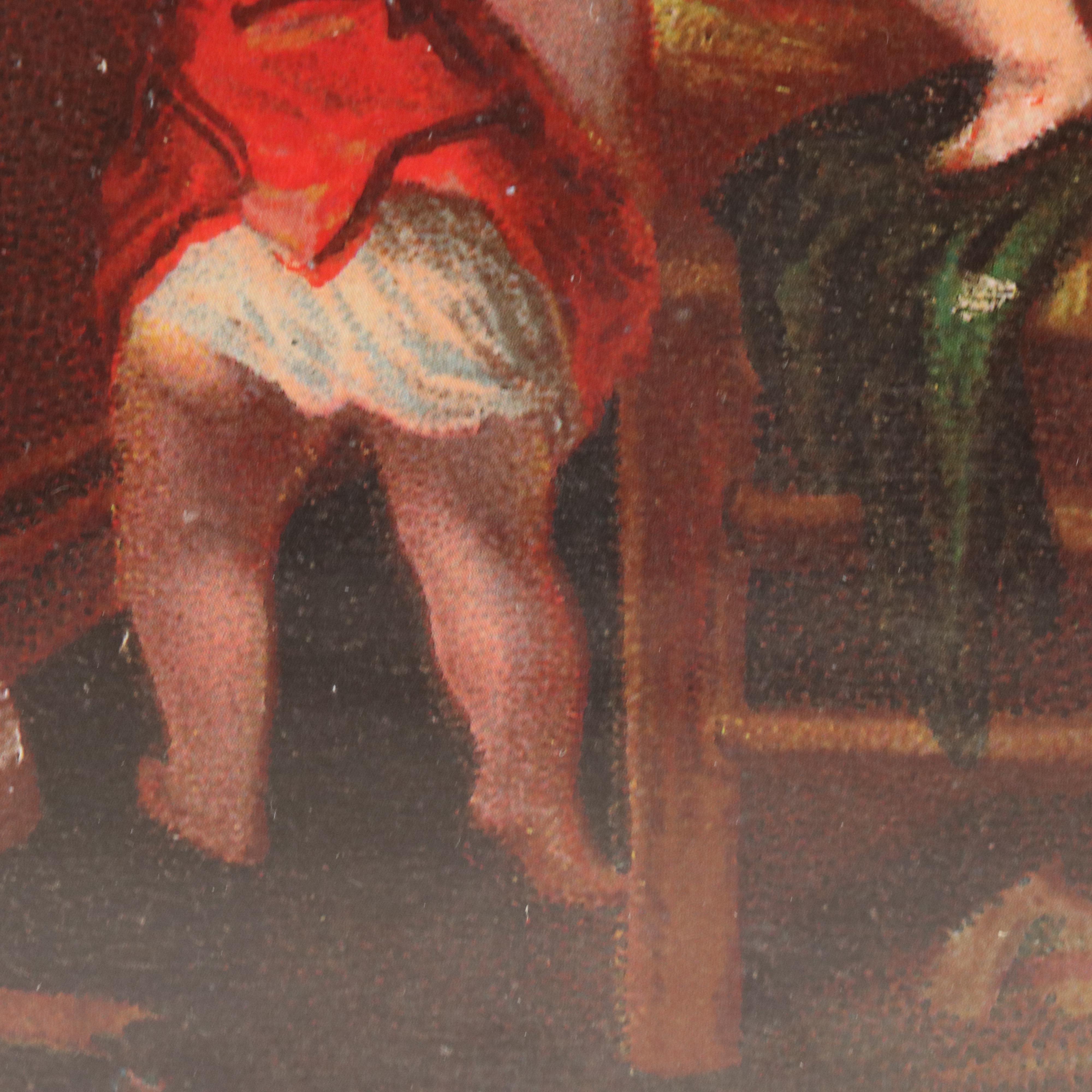 Gibson Offset Lithograph Puzzle "Gay Autumn Play" and Other Print, 1929