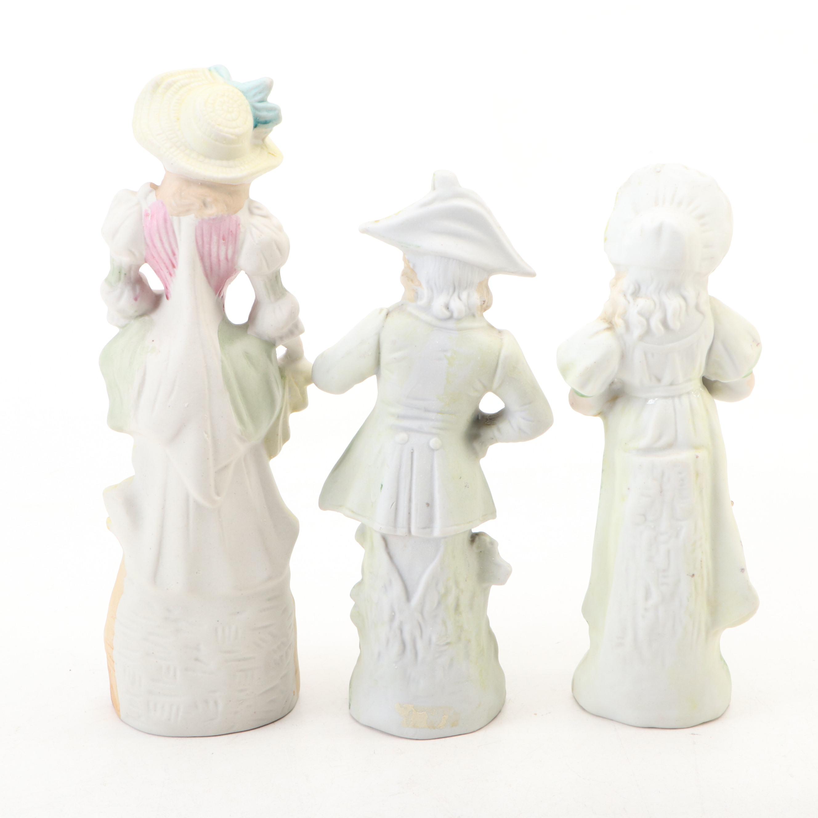 Rococo Style Porcelain Figurines with Bradex "Romeo and Juliet" Incolay Plate
