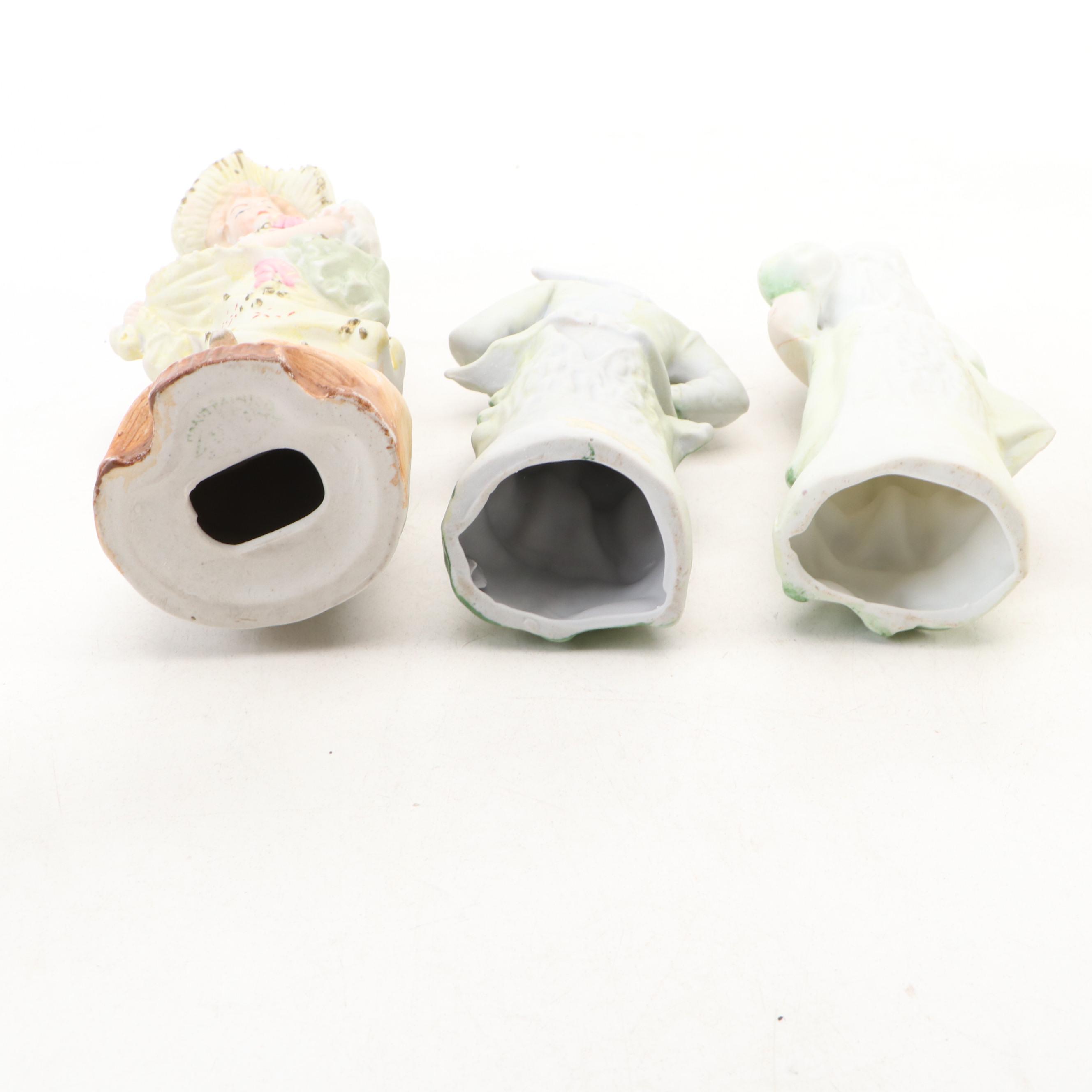 Rococo Style Porcelain Figurines with Bradex "Romeo and Juliet" Incolay Plate