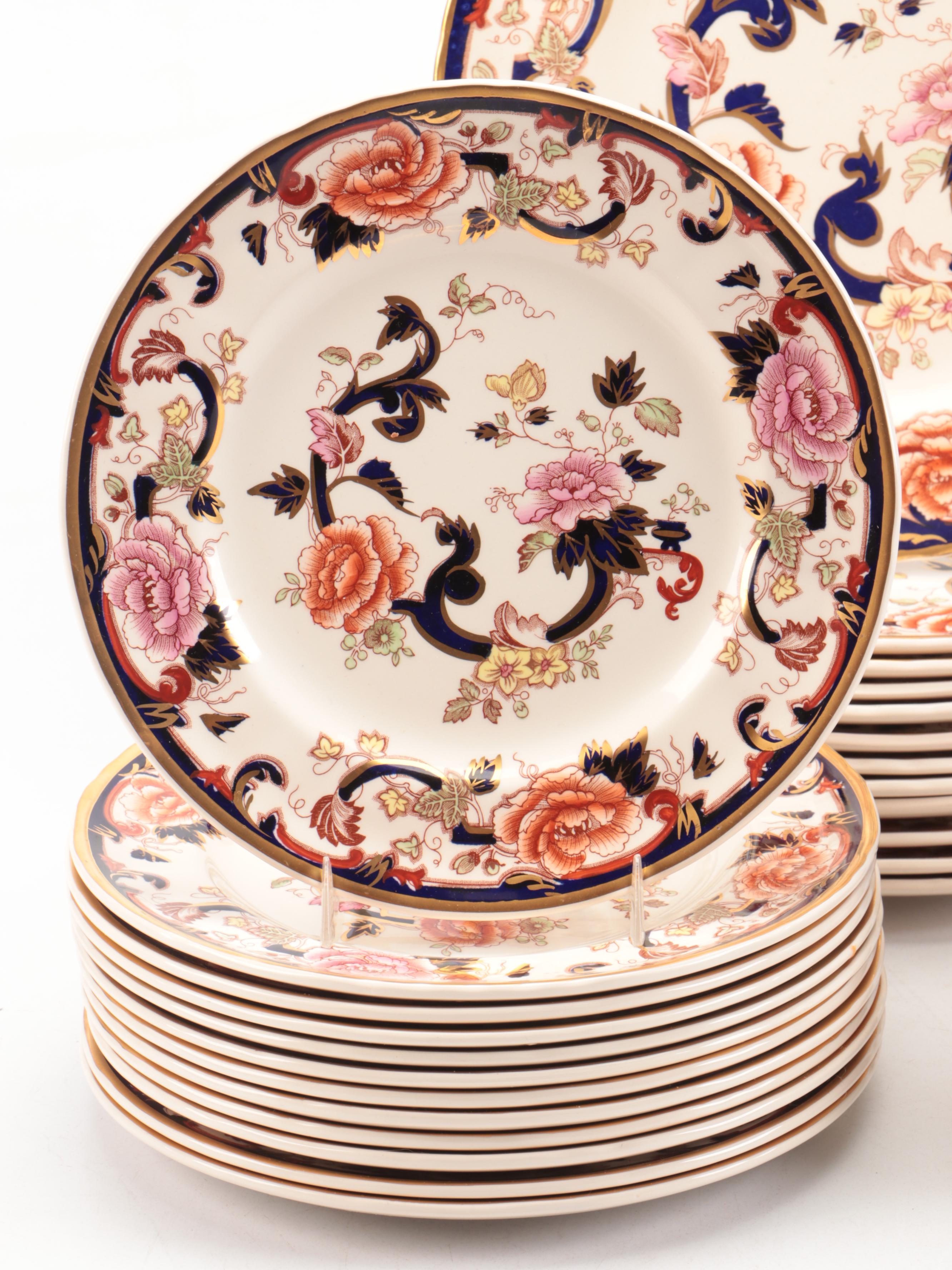 Mason's English Imari Style "Mandalay" Ironstone Dinner and Other Plates