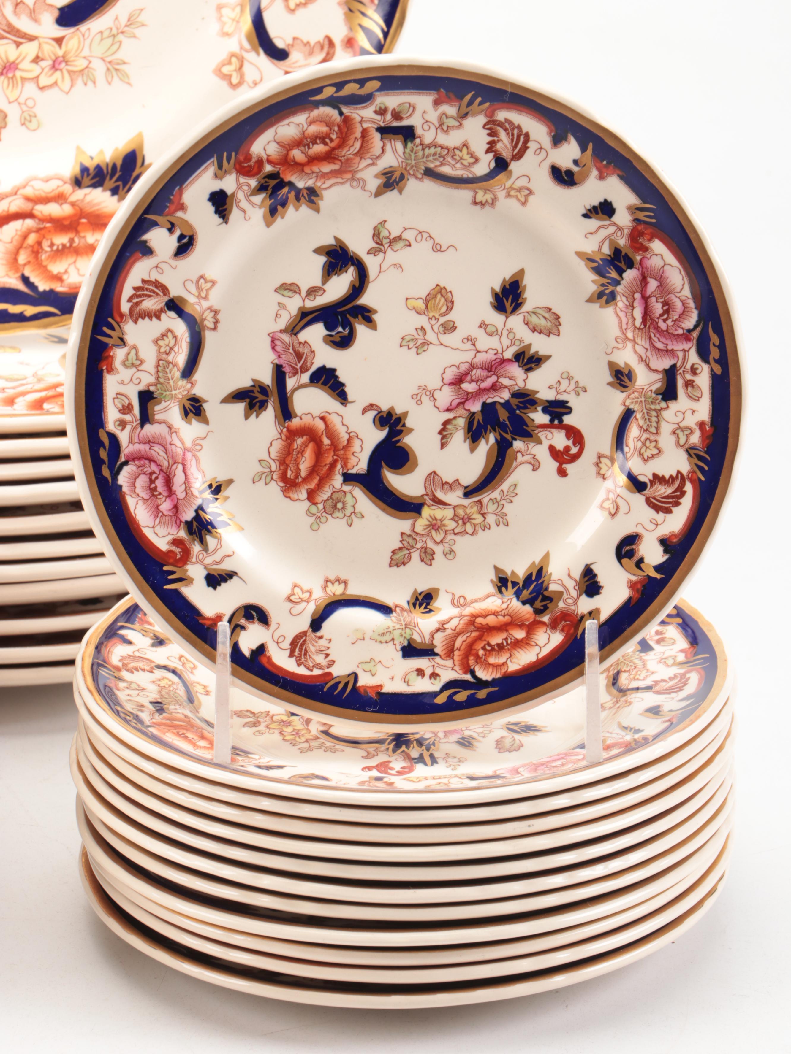 Mason's English Imari Style "Mandalay" Ironstone Dinner and Other Plates