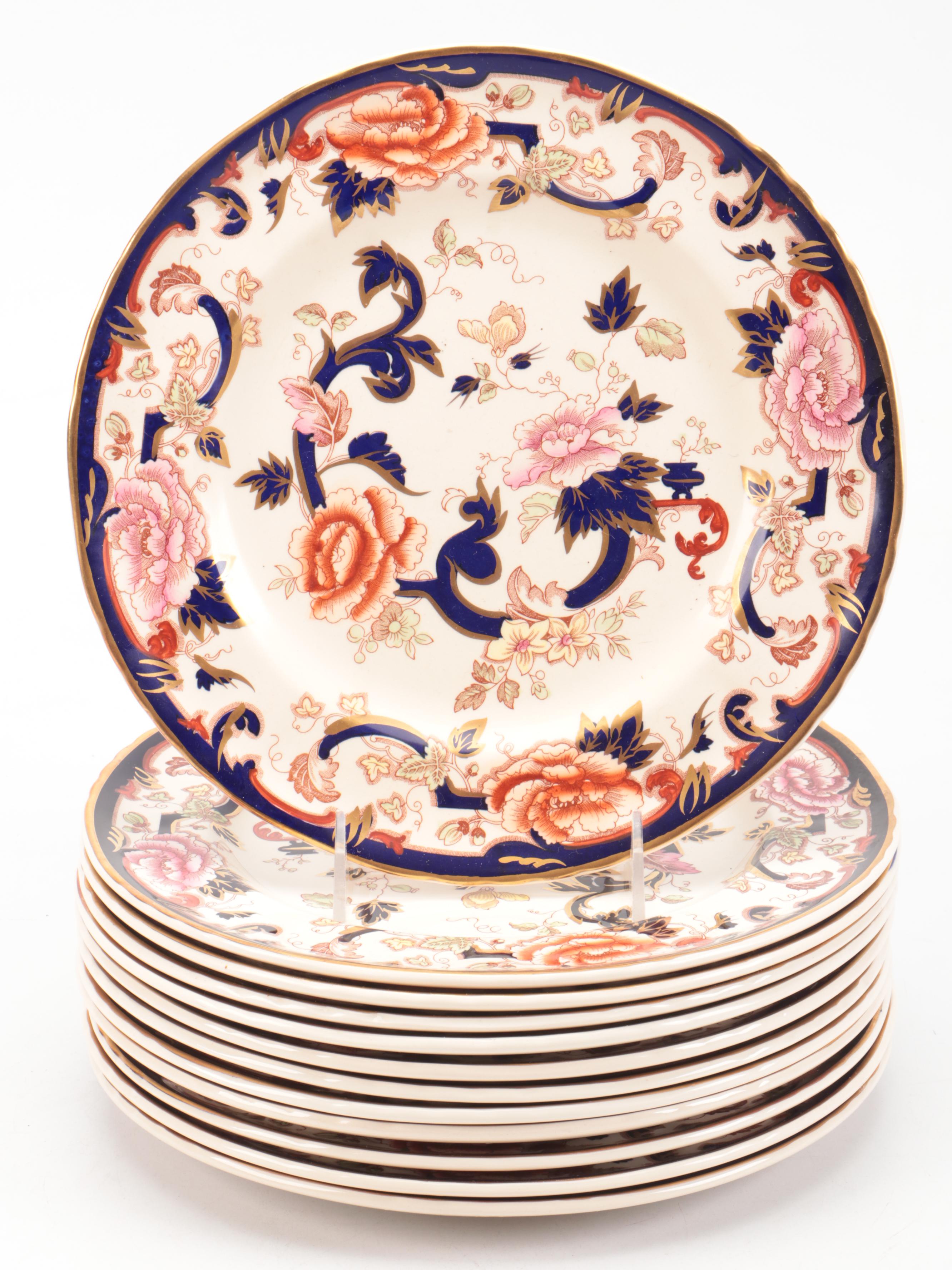 Mason's English Imari Style "Mandalay" Ironstone Dinner and Other Plates