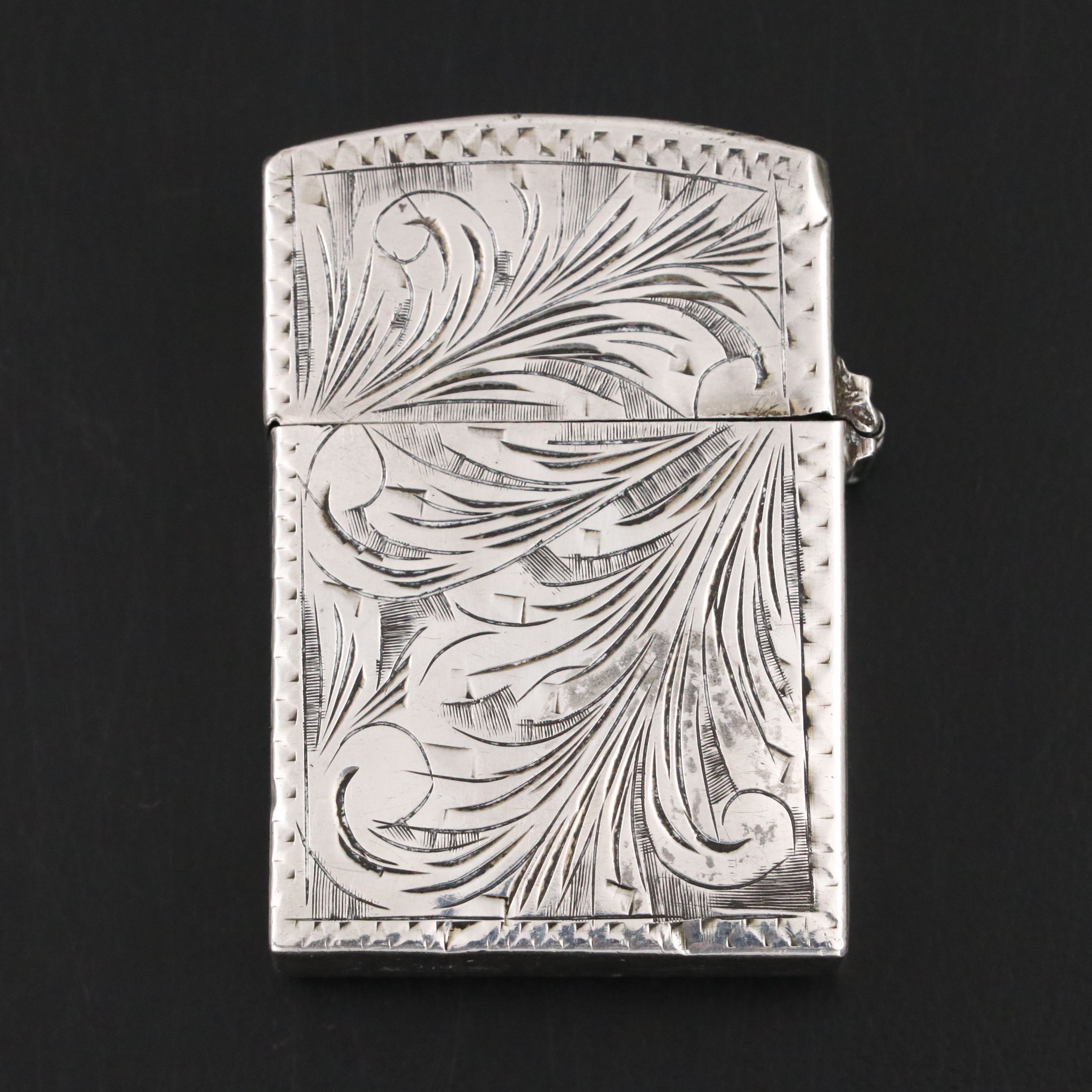 Italian 800 Silver and Enamel Saint Fabiola Portrait Lighter