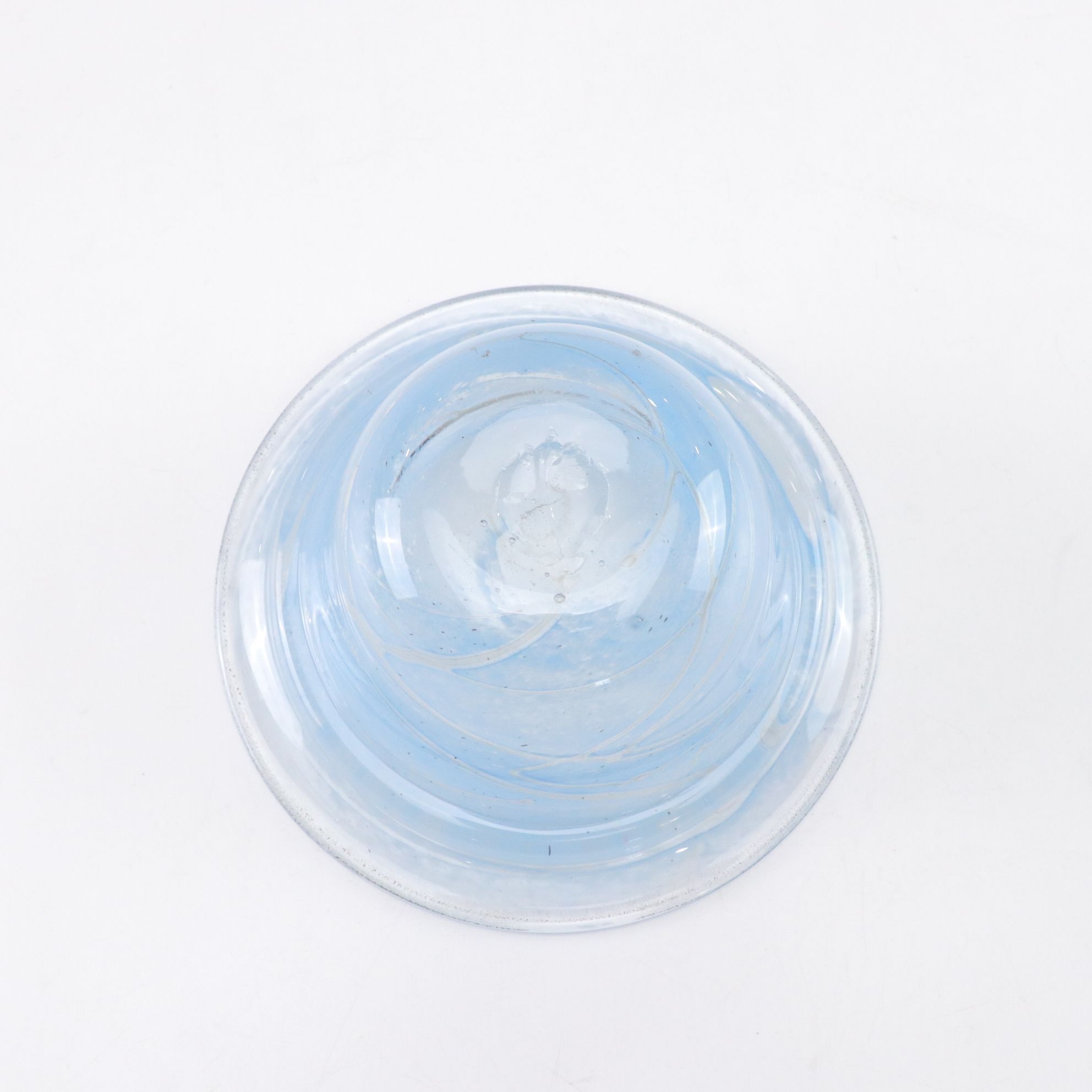 Chris Orr Hand-Blown Vase with Swirl and Colored Art Glass Bowls, 1990s