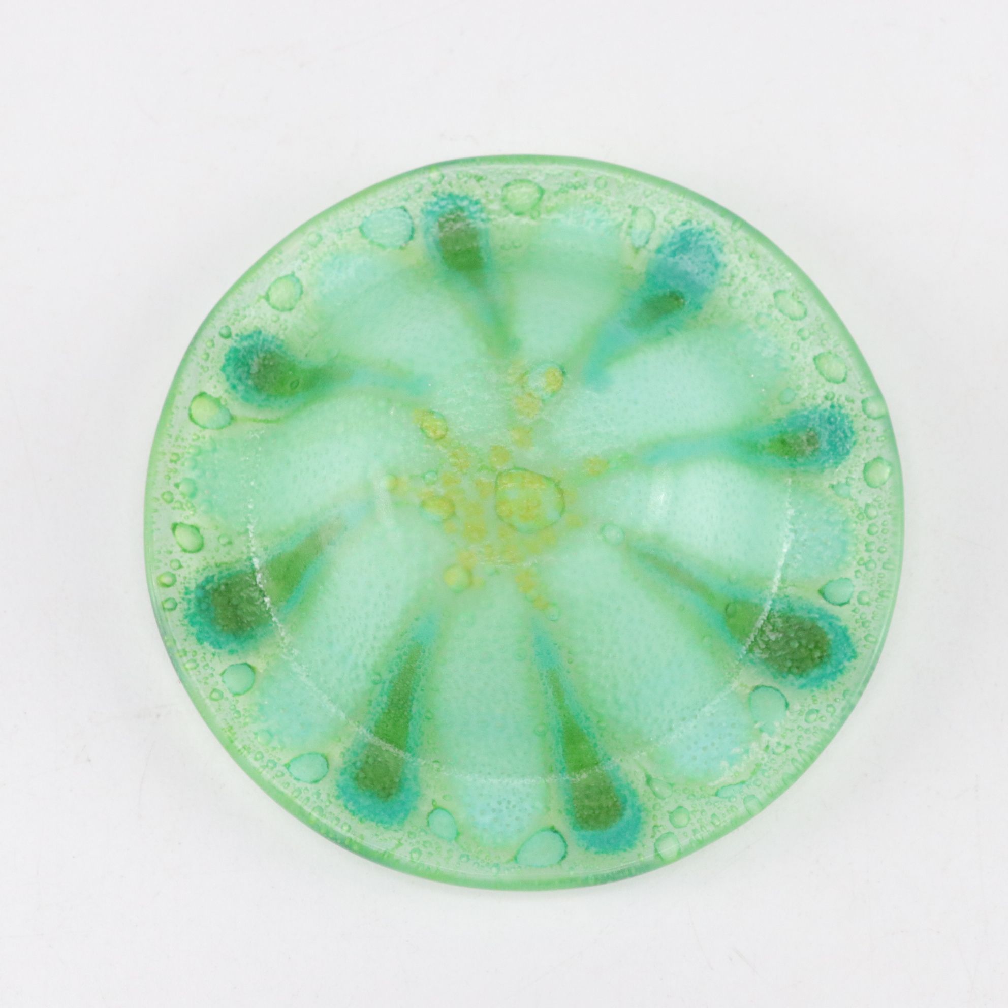 Chris Orr Hand-Blown Vase with Swirl and Colored Art Glass Bowls, 1990s