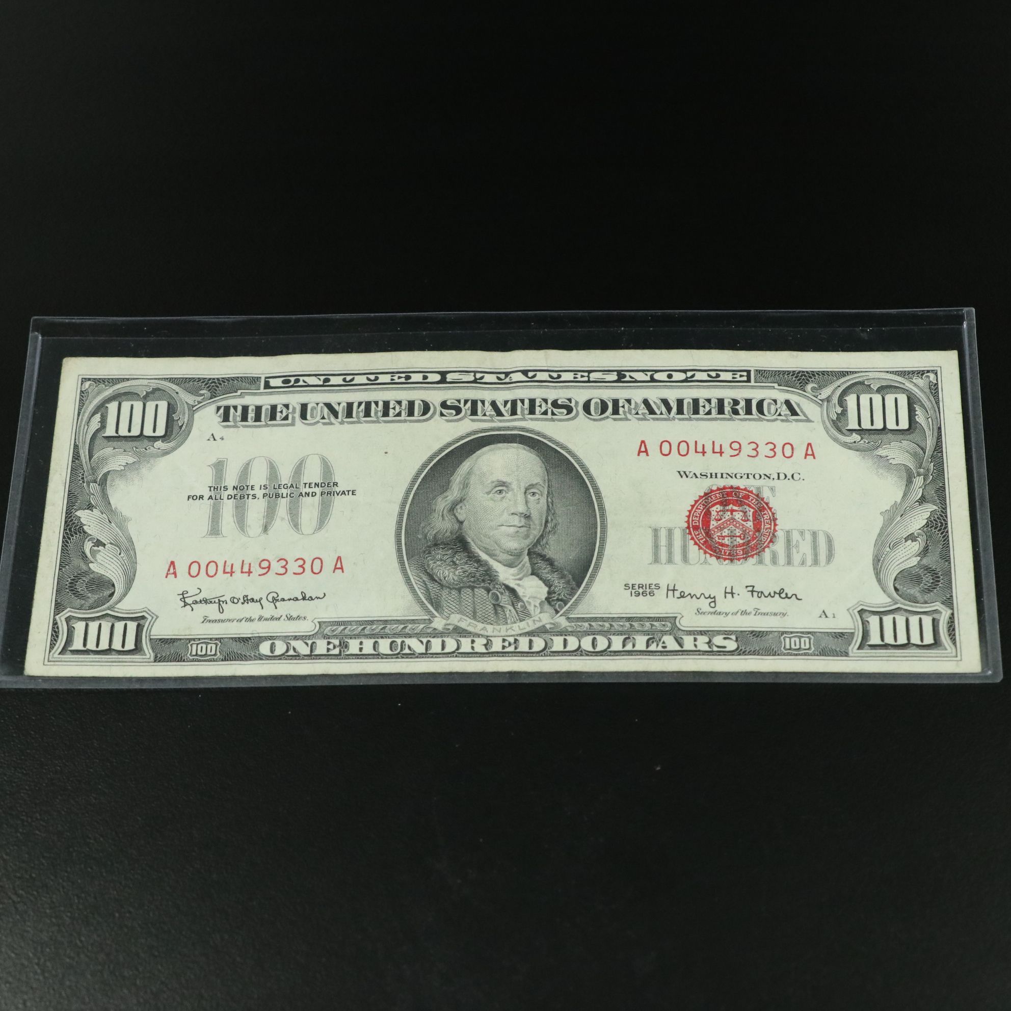 1966 One Hundred Dollar Legal Tender Note