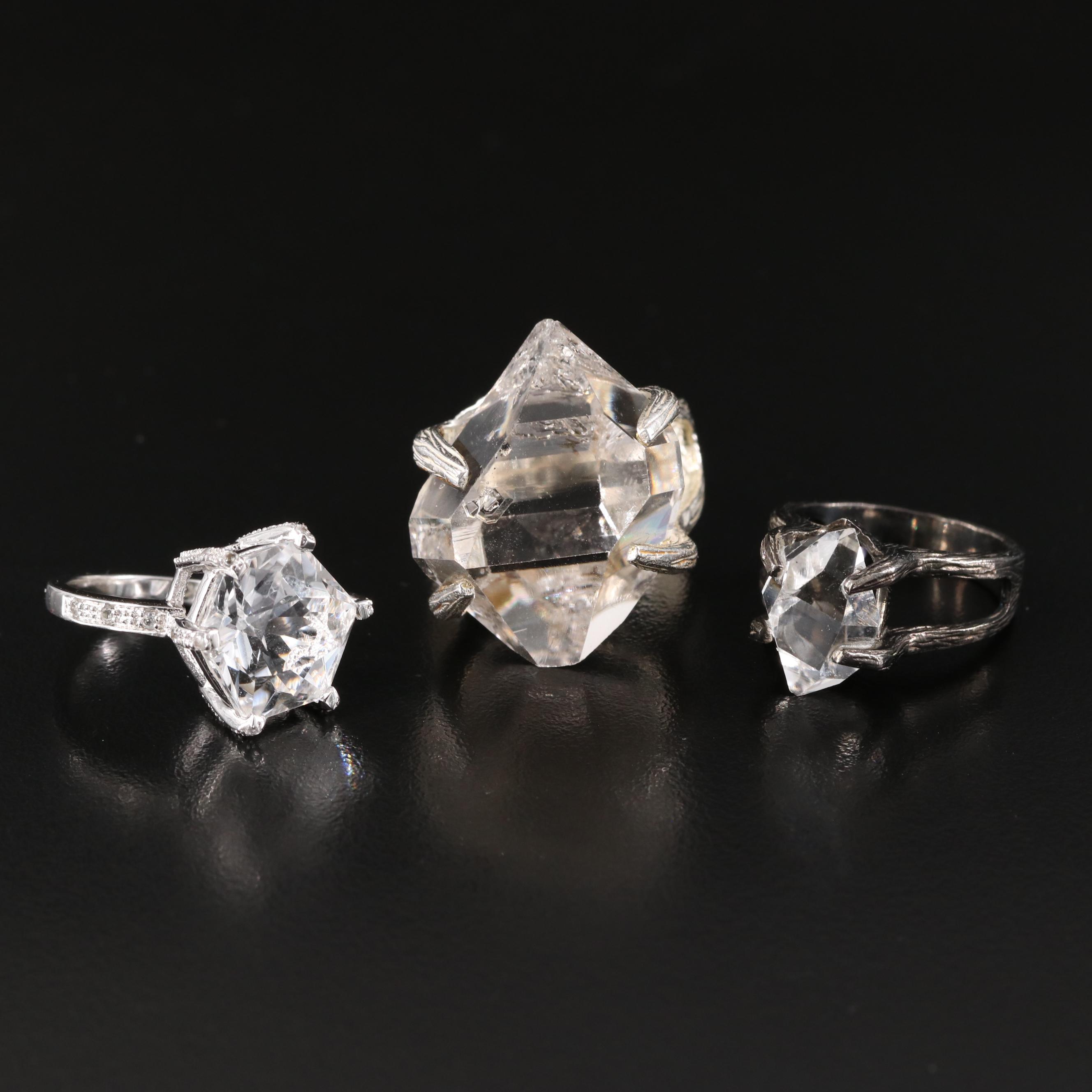 Deb Guyot Featured in Sterling Rock Crystal and White Topaz Rings