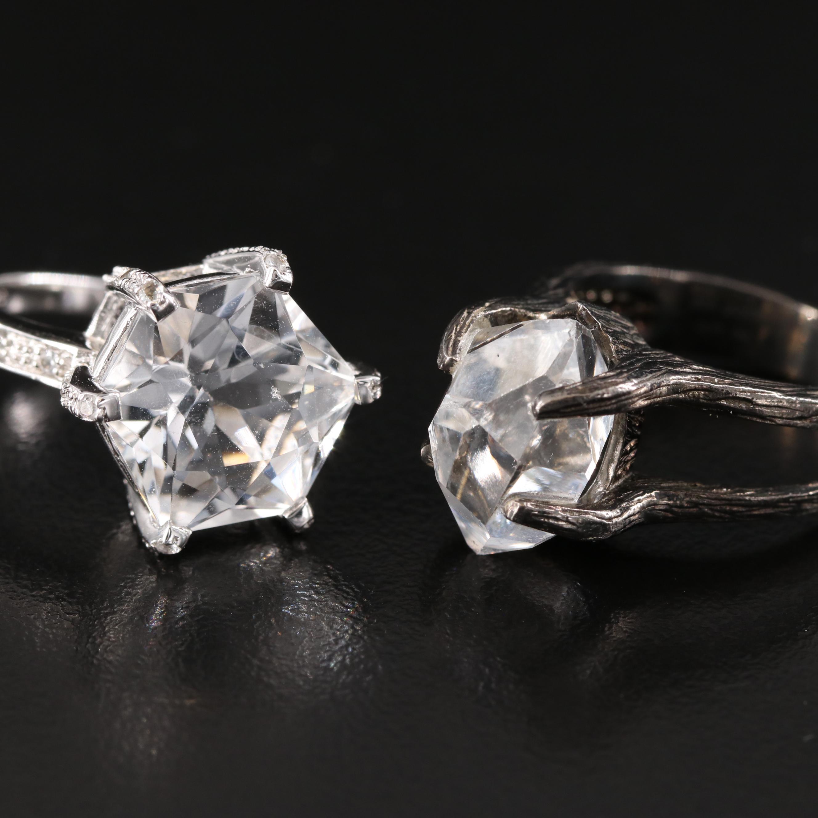 Deb Guyot Featured in Sterling Rock Crystal and White Topaz Rings