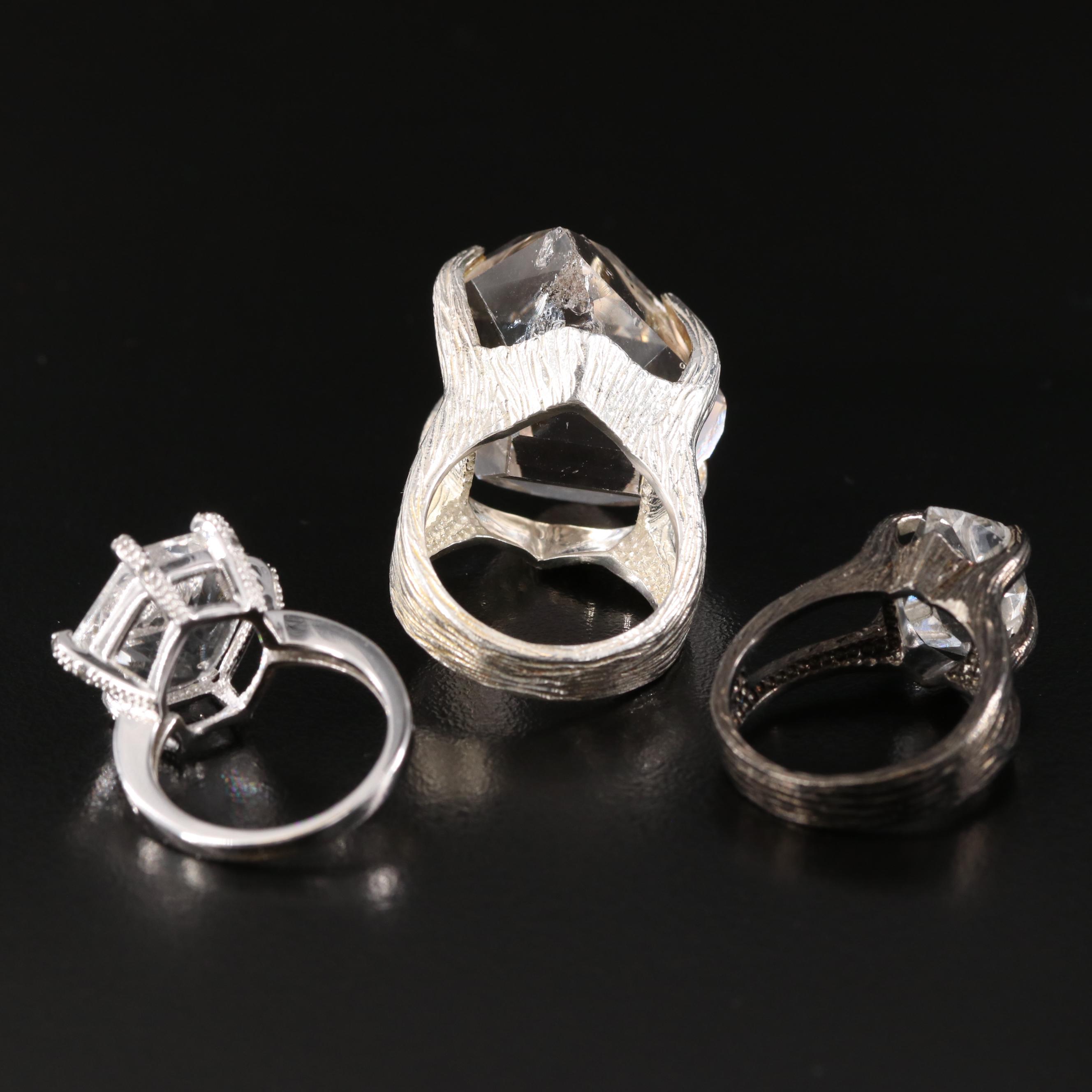 Deb Guyot Featured in Sterling Rock Crystal and White Topaz Rings