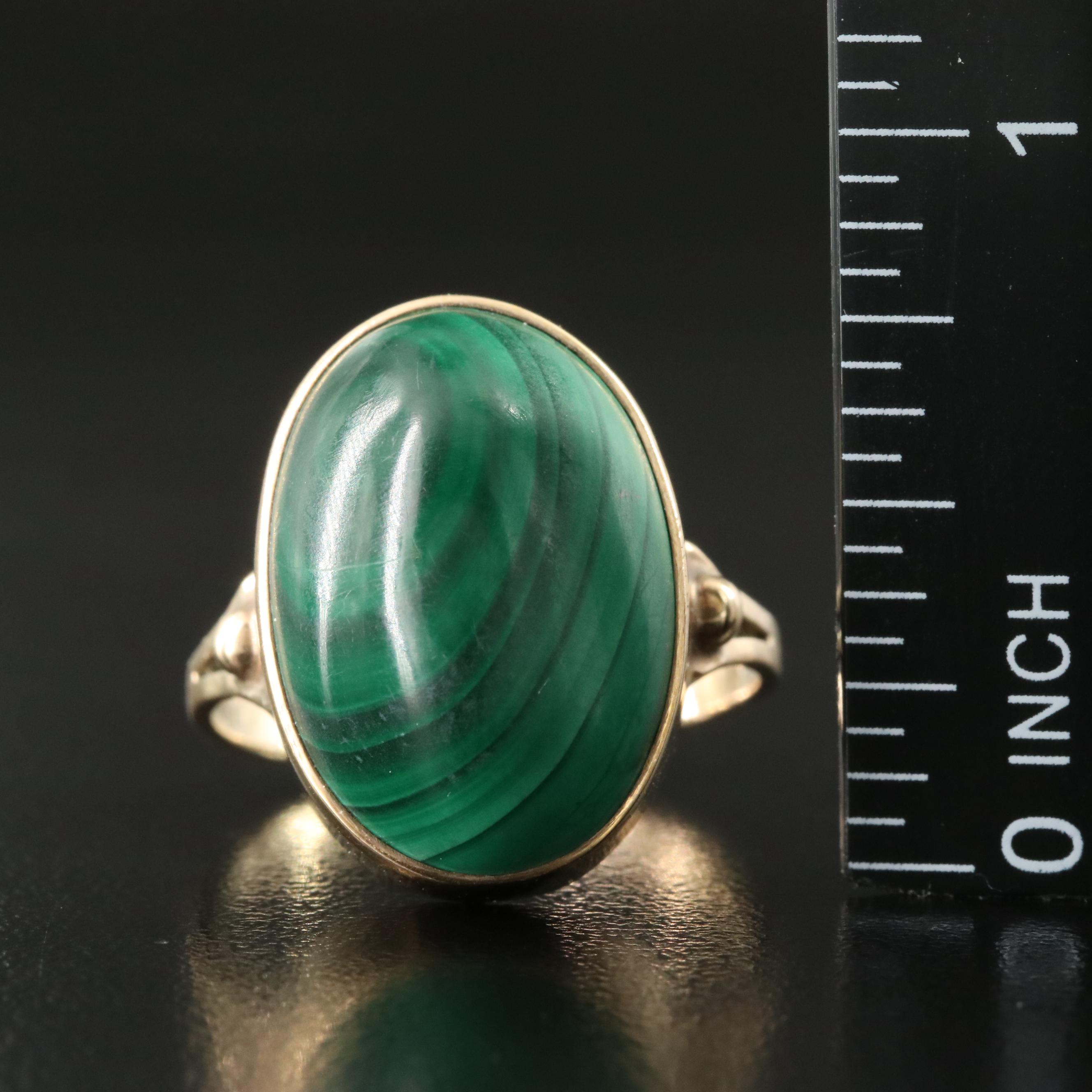9K Malachite Ring