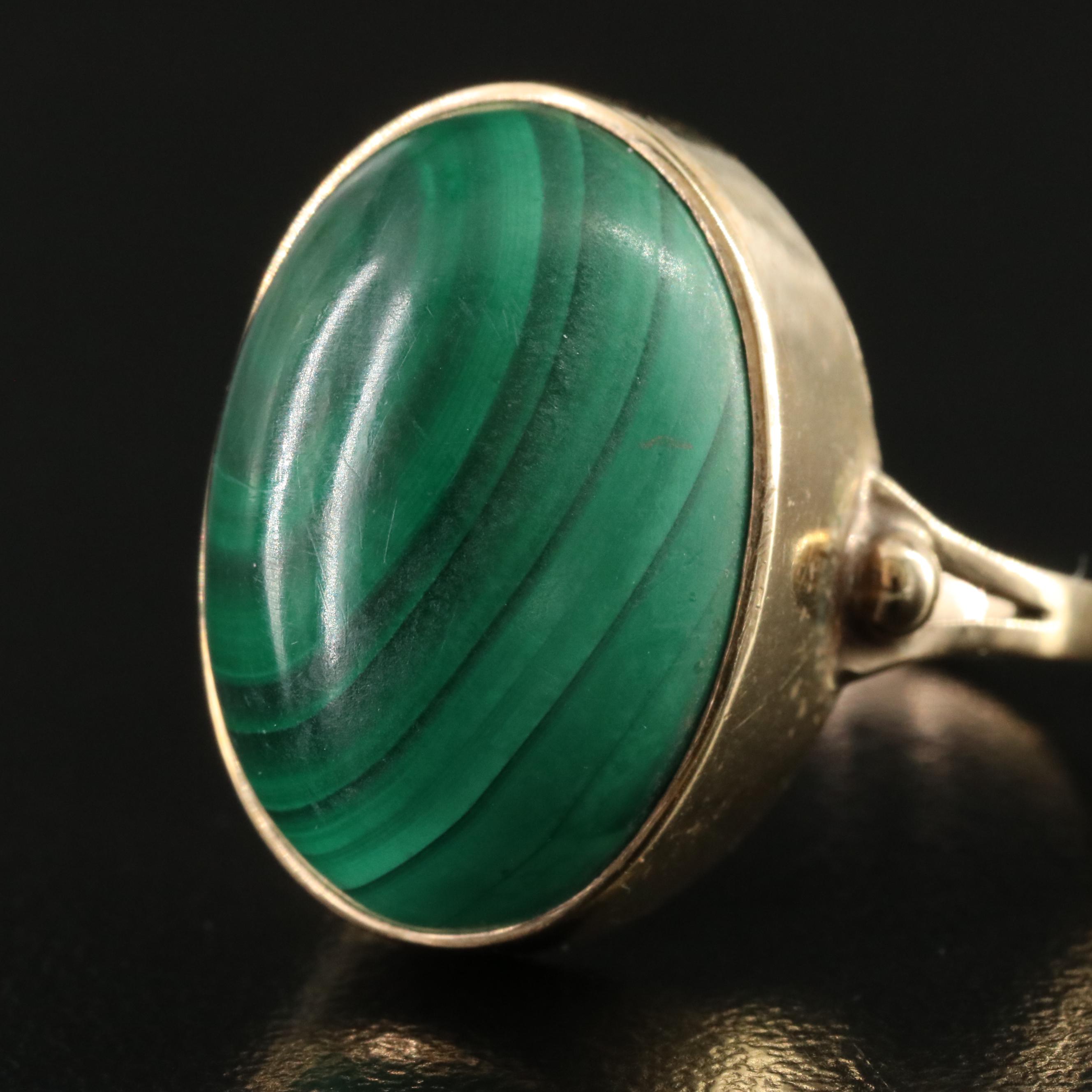 9K Malachite Ring