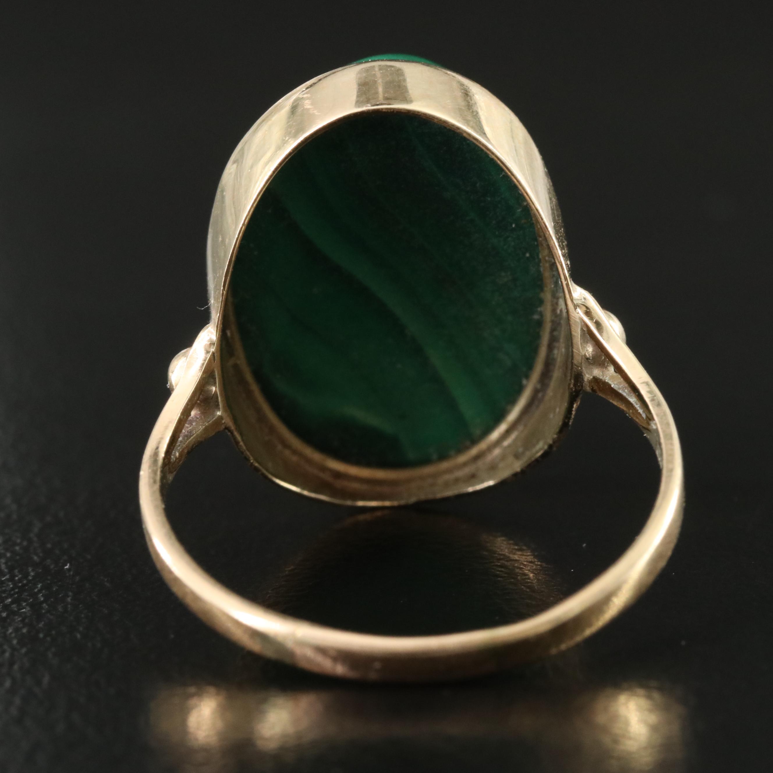 9K Malachite Ring