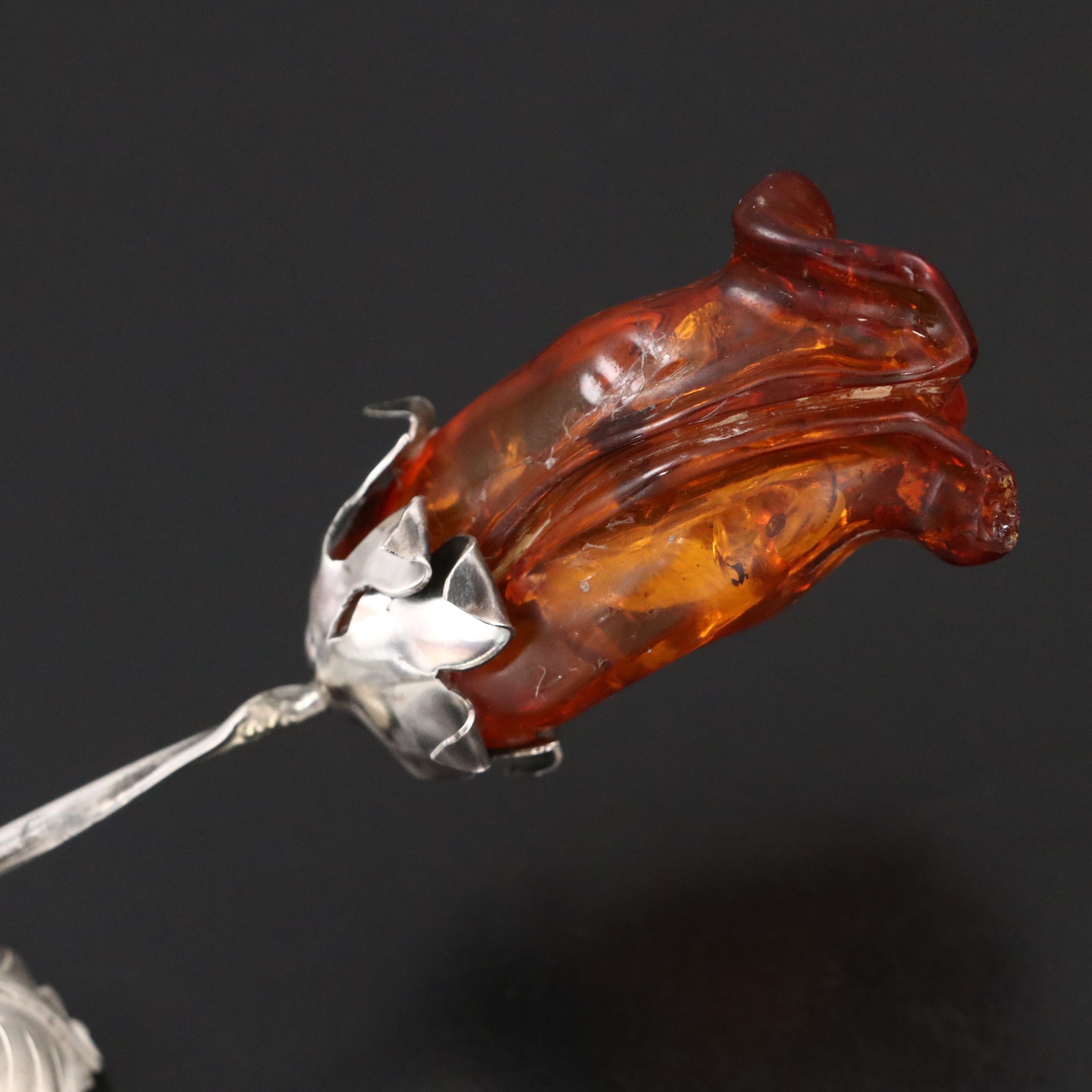 Sterling Silver Faux Amber Rose