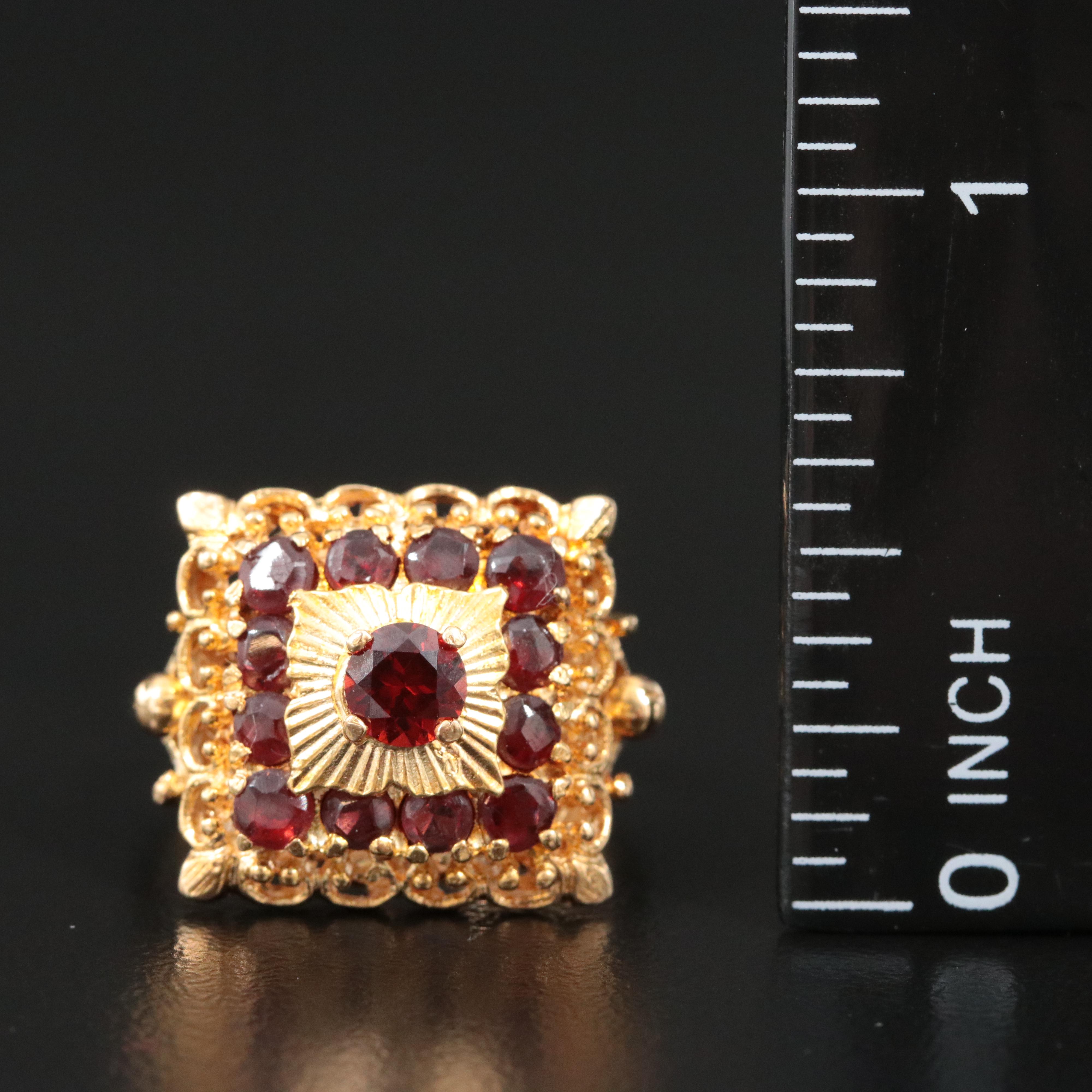 Bali Style 18K Garnet Ring