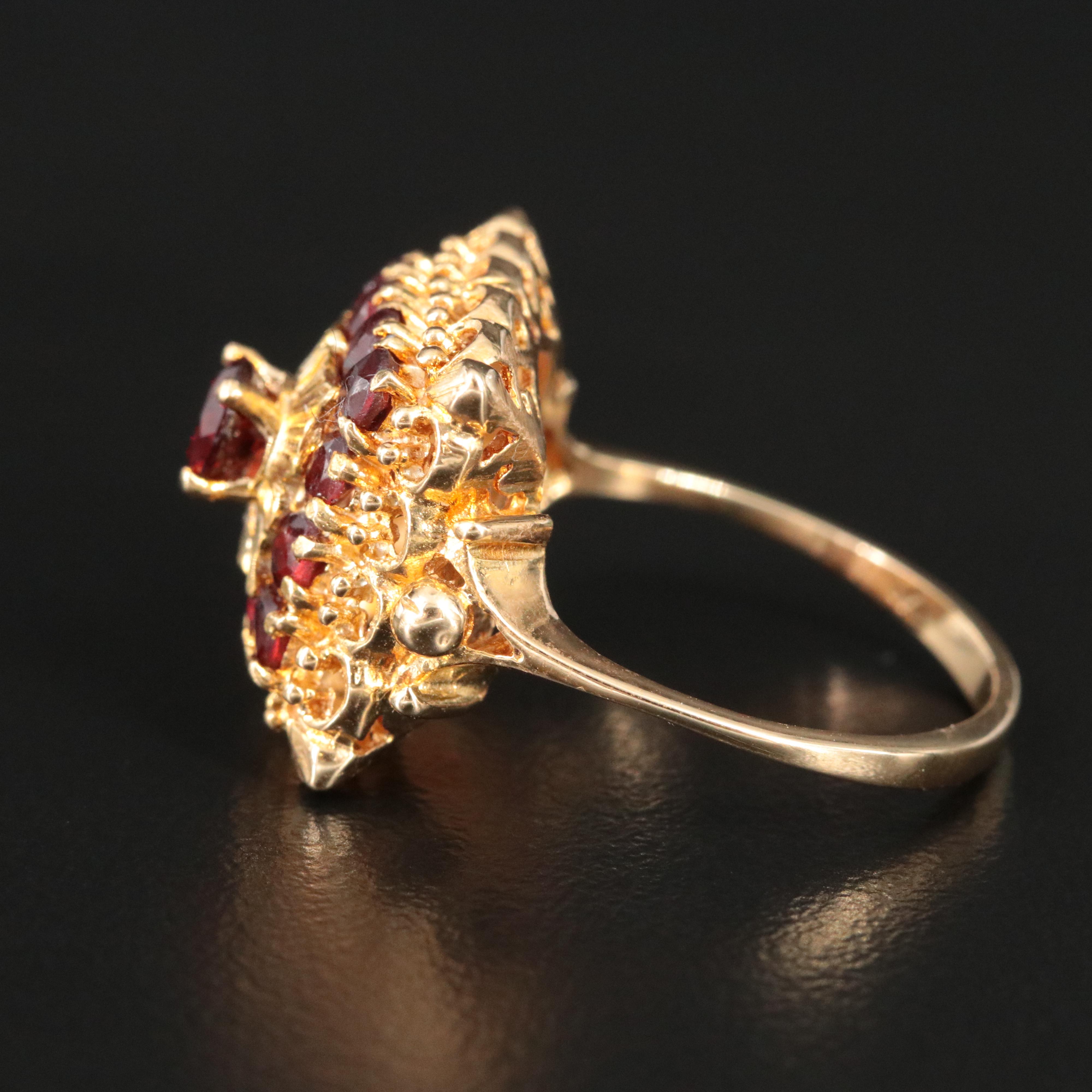 Bali Style 18K Garnet Ring