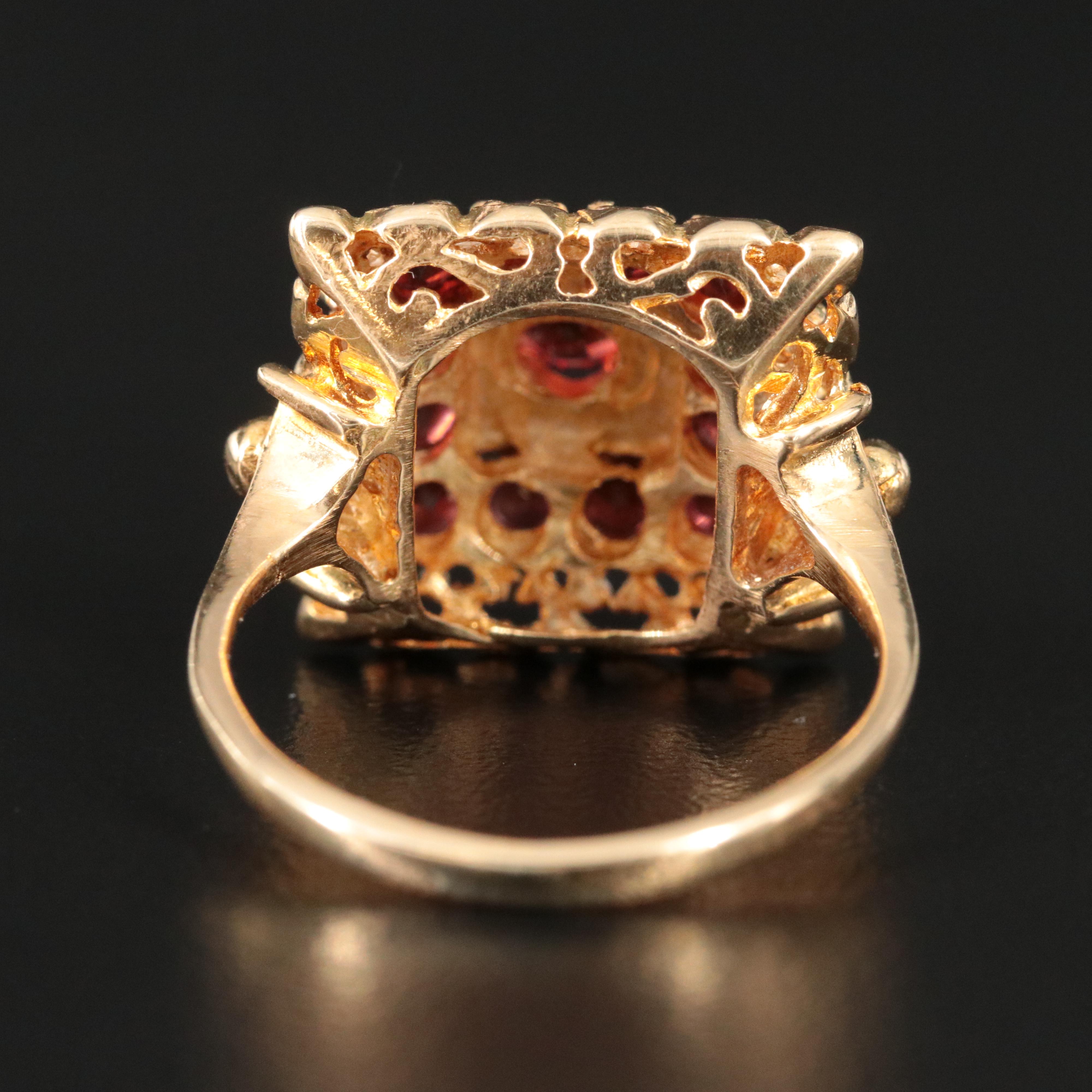 Bali Style 18K Garnet Ring