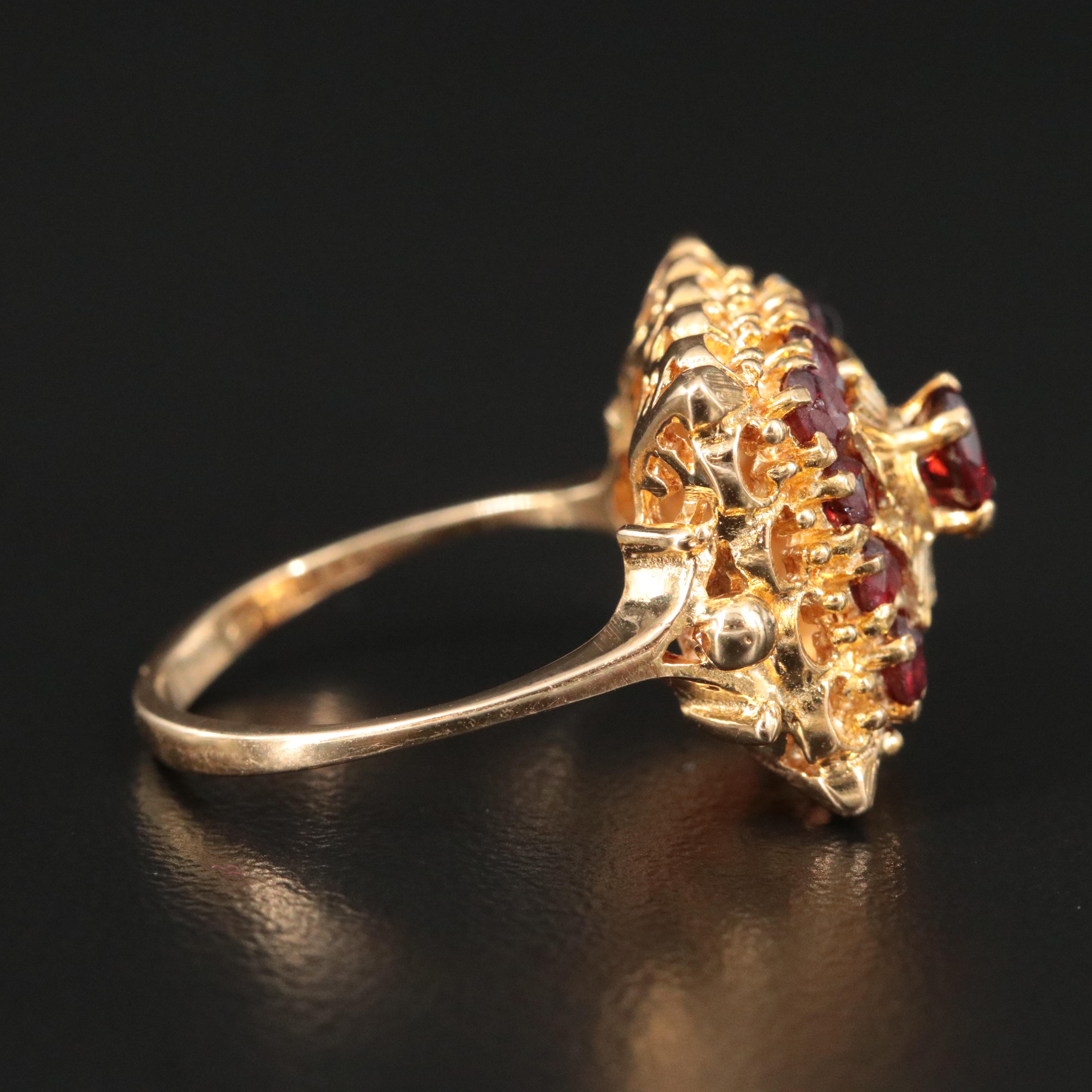 Bali Style 18K Garnet Ring