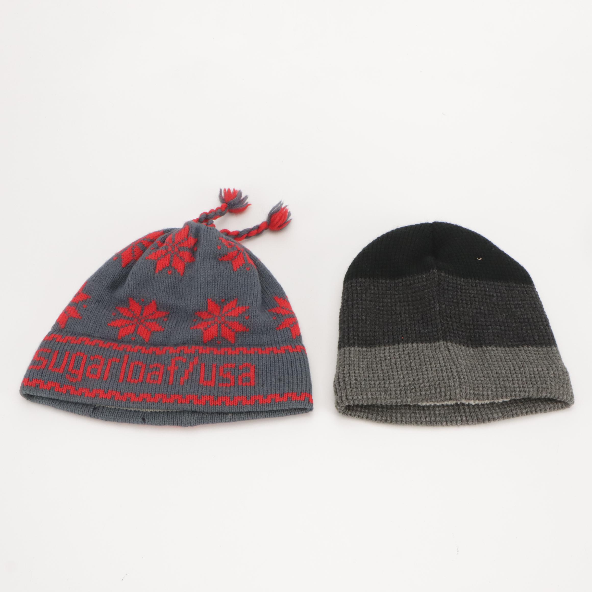 Vintage Shearling Hat with Sugarloaf and Granule Knit Beanies