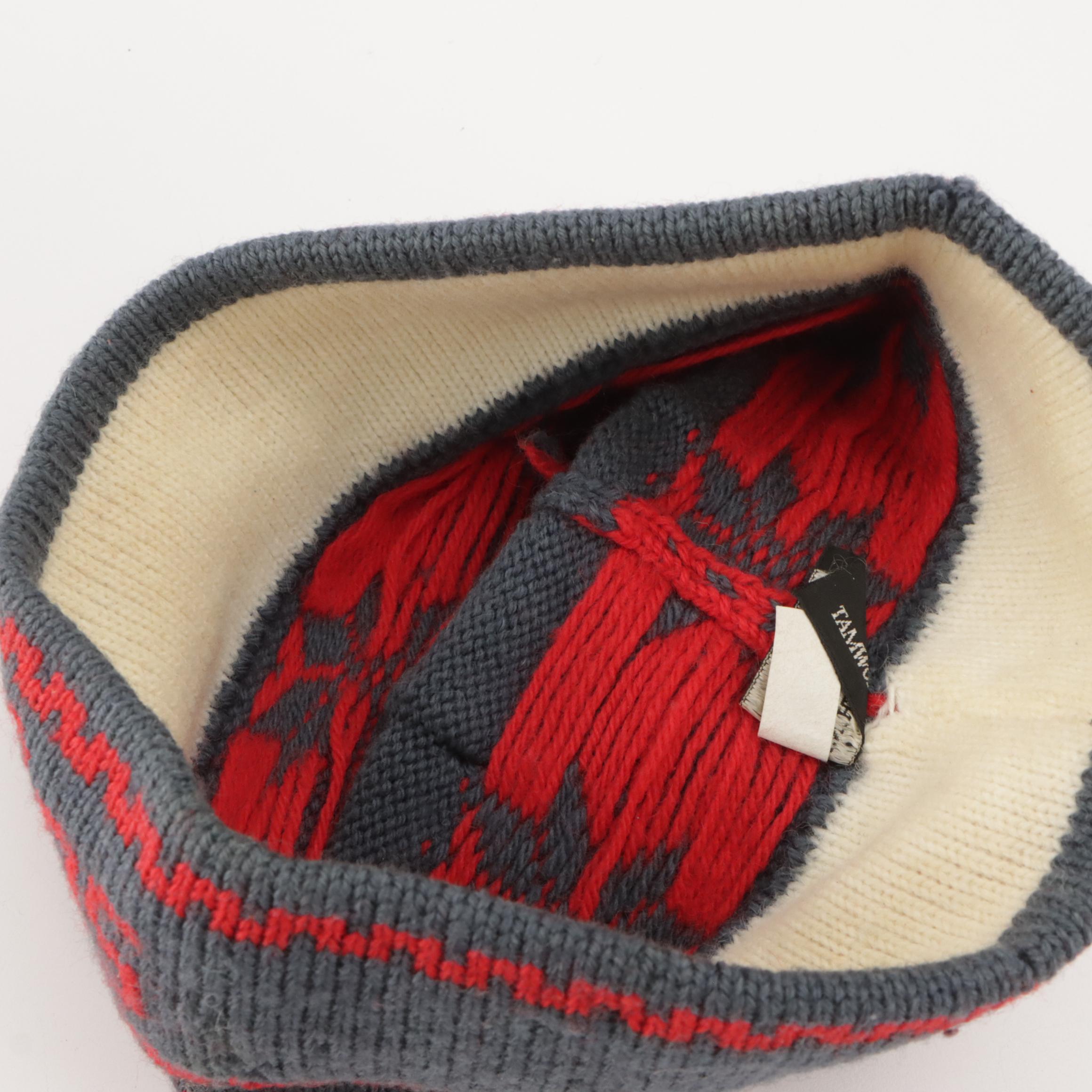 Vintage Shearling Hat with Sugarloaf and Granule Knit Beanies