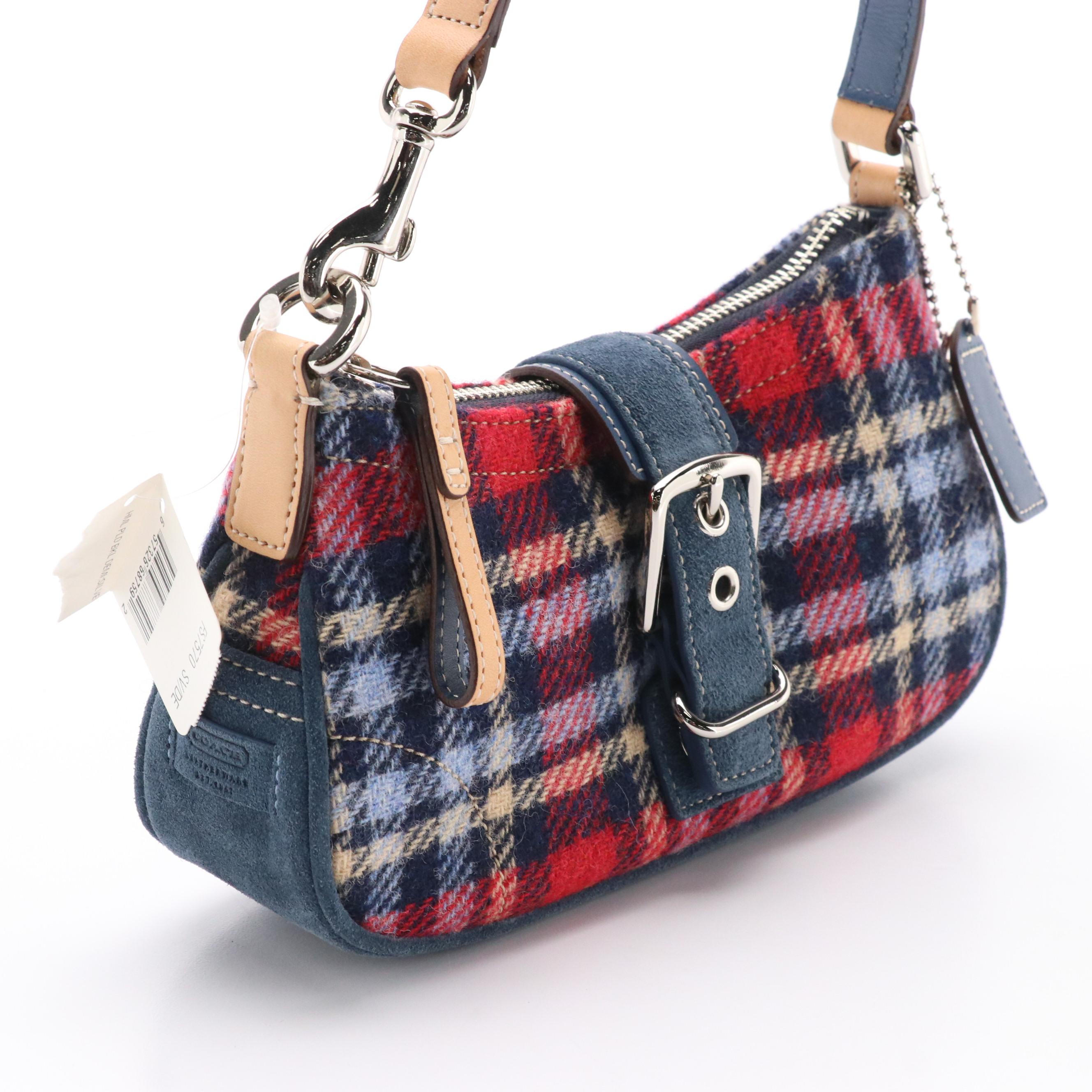 Coach Plaid Wool Buckle Demi Mini Bag, New With Tags
