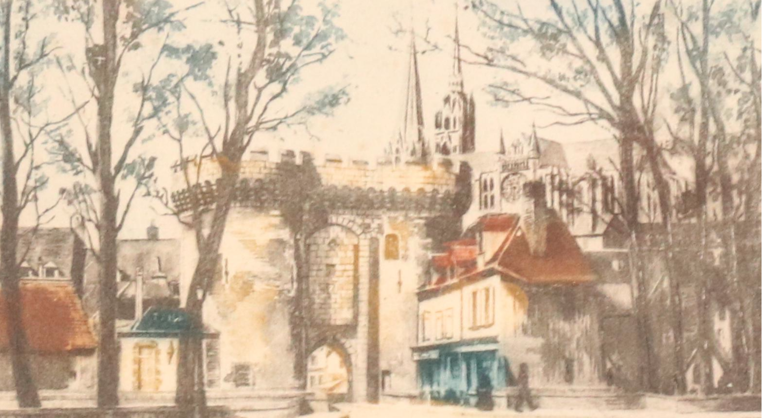 French School Lithographs Hand-Colored H. Vergas "La Place du Tertre" and Other