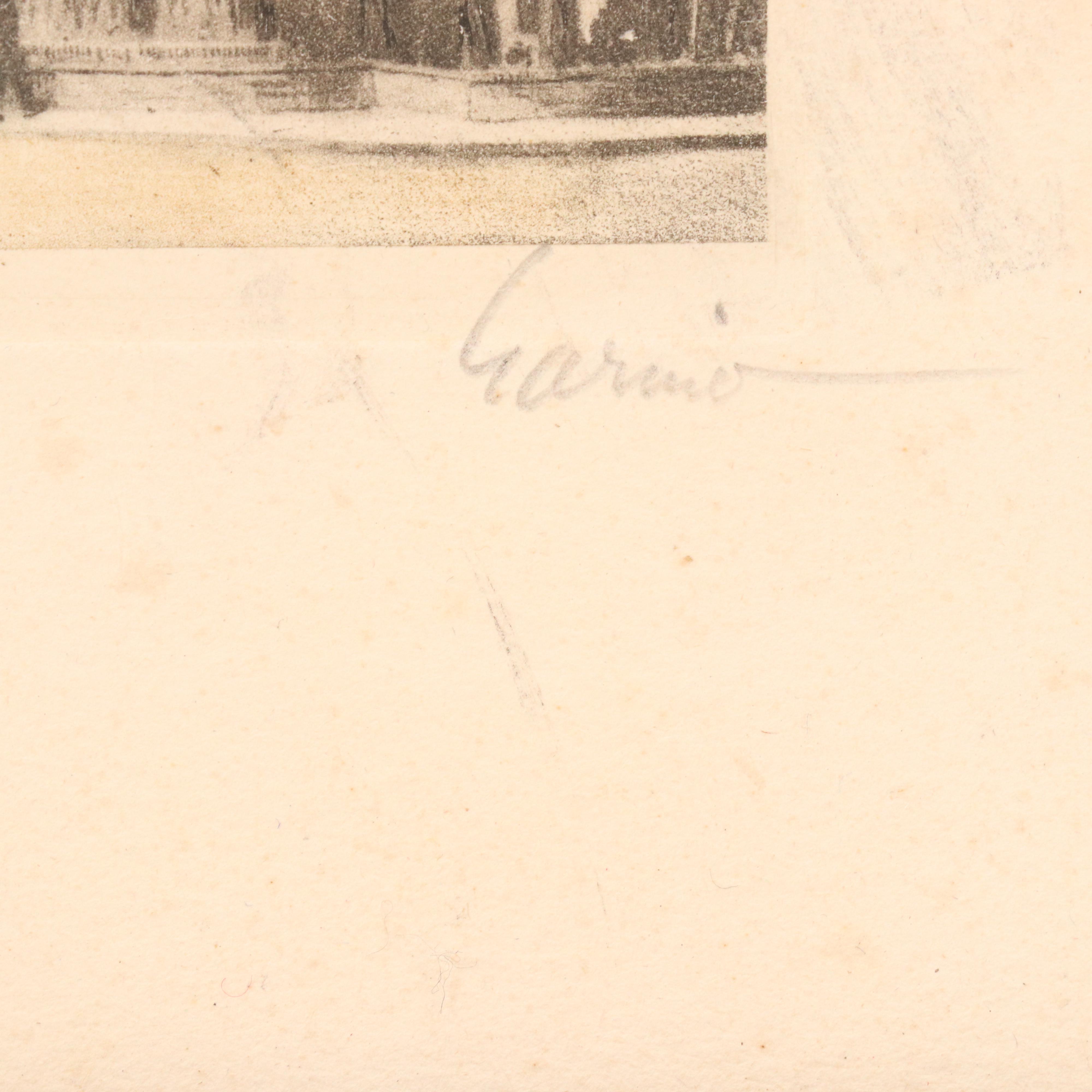 French School Lithographs Hand-Colored H. Vergas "La Place du Tertre" and Other