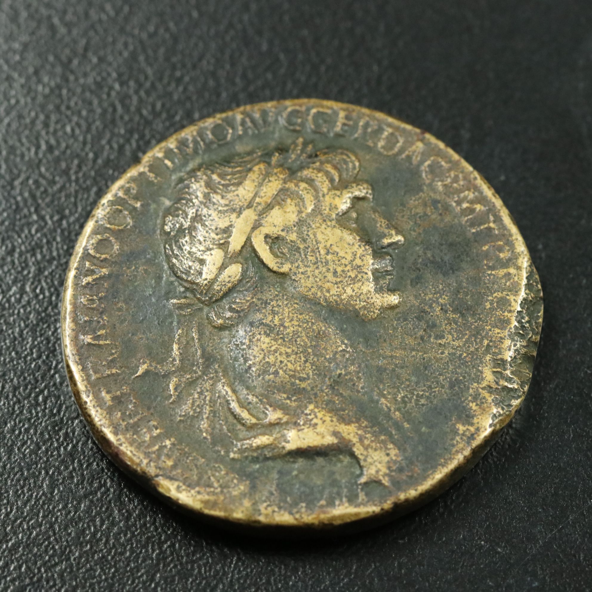 Ancient Roman Imperial Æ Sestertius Coin of Trajan, ca. 115 A.D.