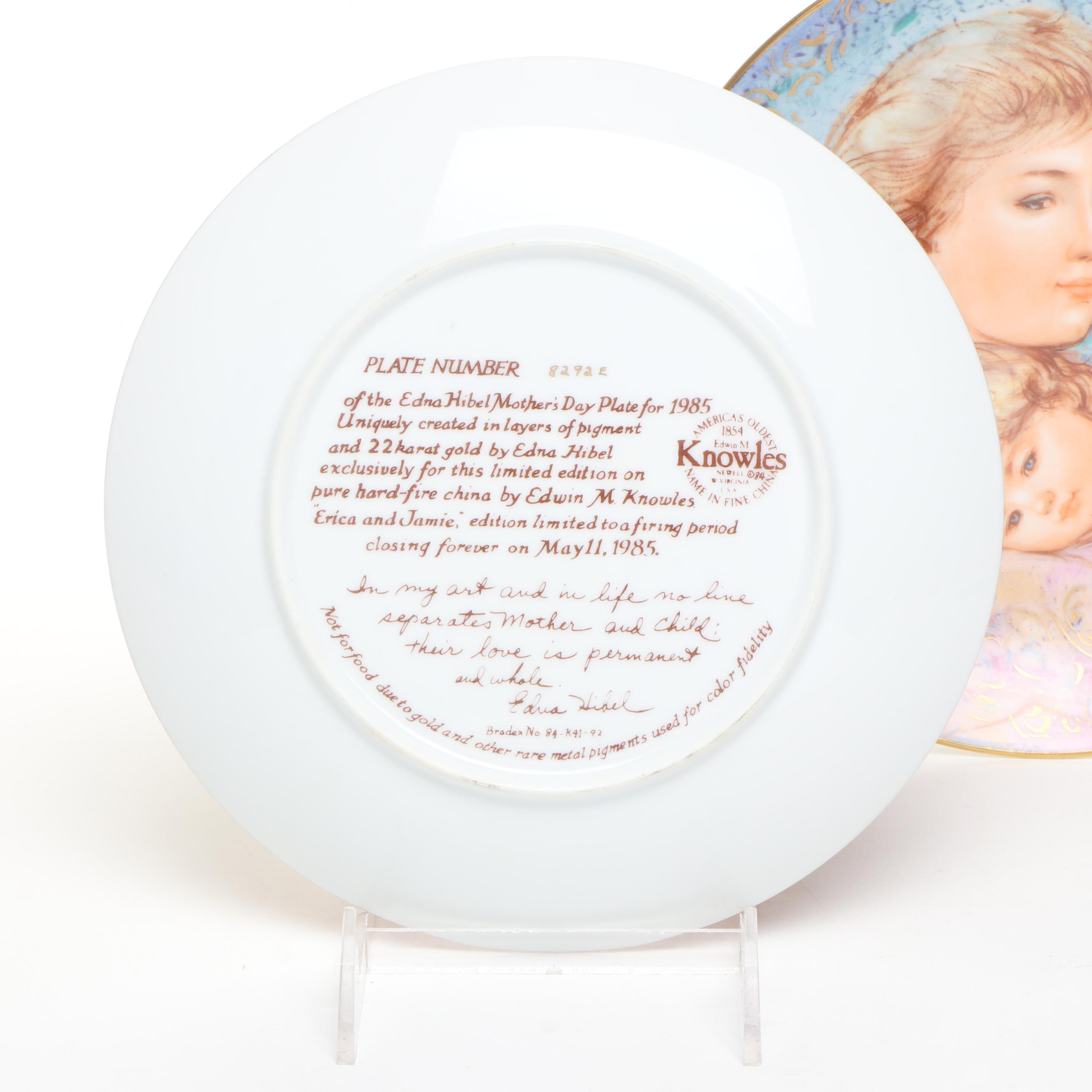 Edna Hibel "Emily and Jennifer" with More Mother's Day Porcelain Plates